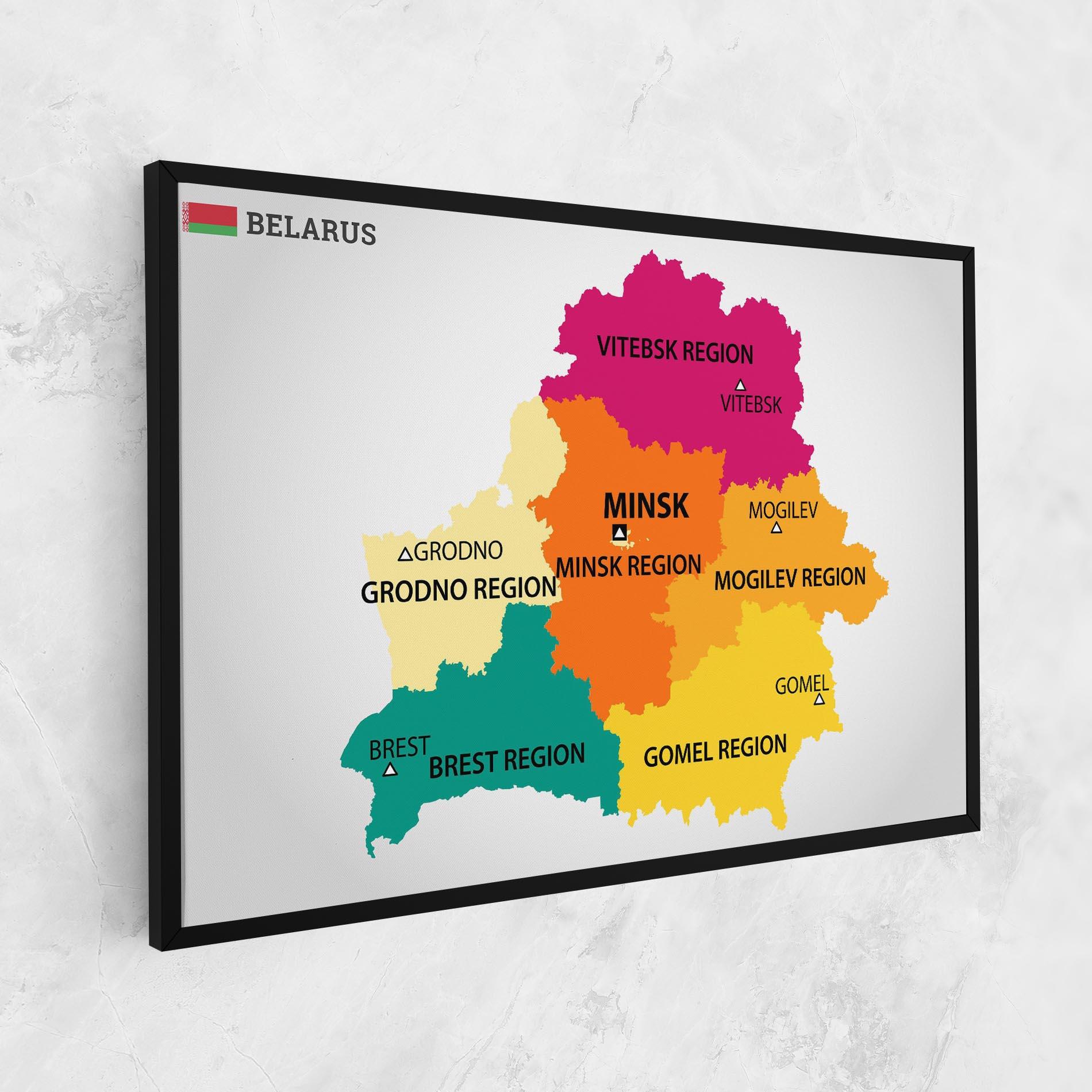 Картина на платно Belarus Color Map mockup 1