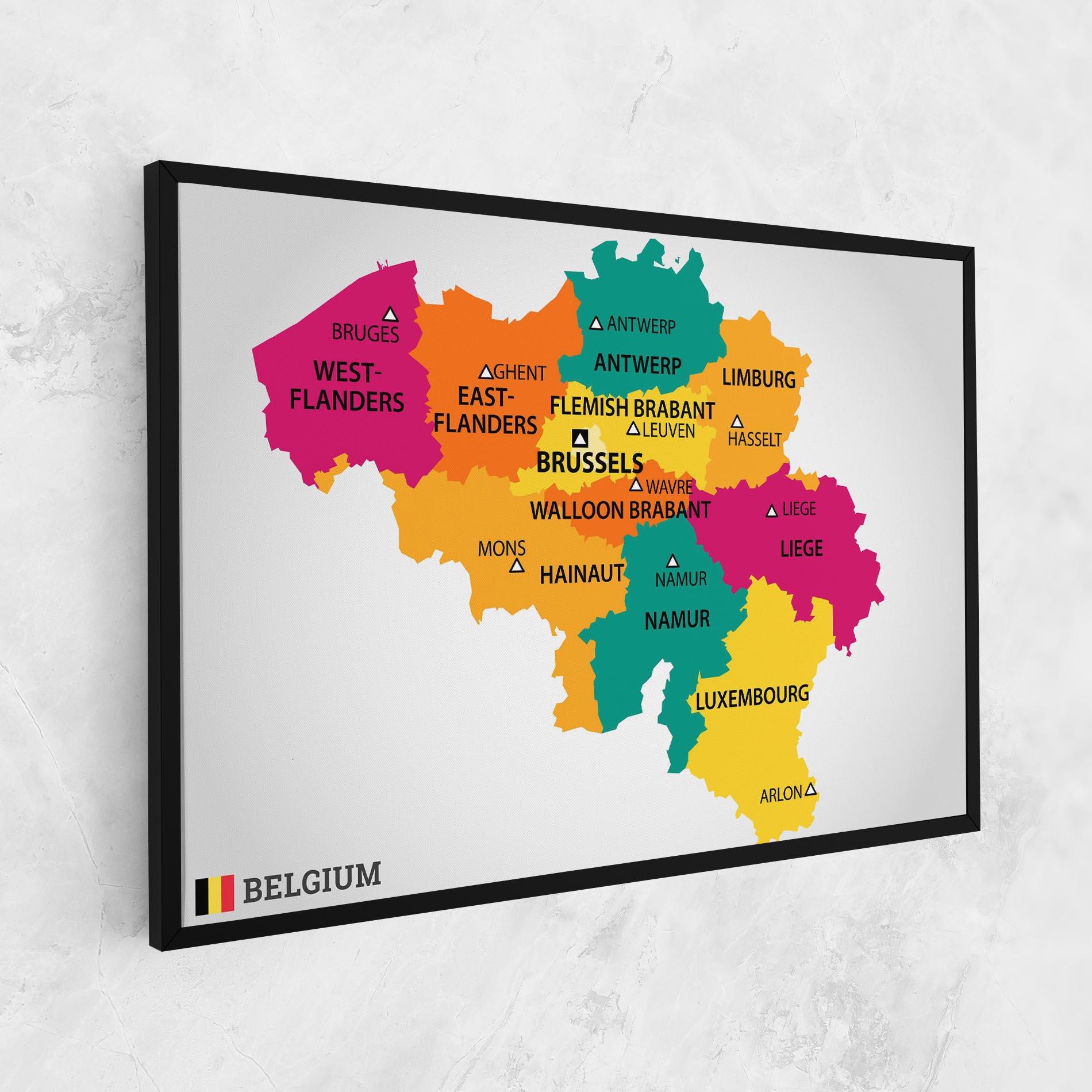 Картина на платно Belgium Color Map mockup 1