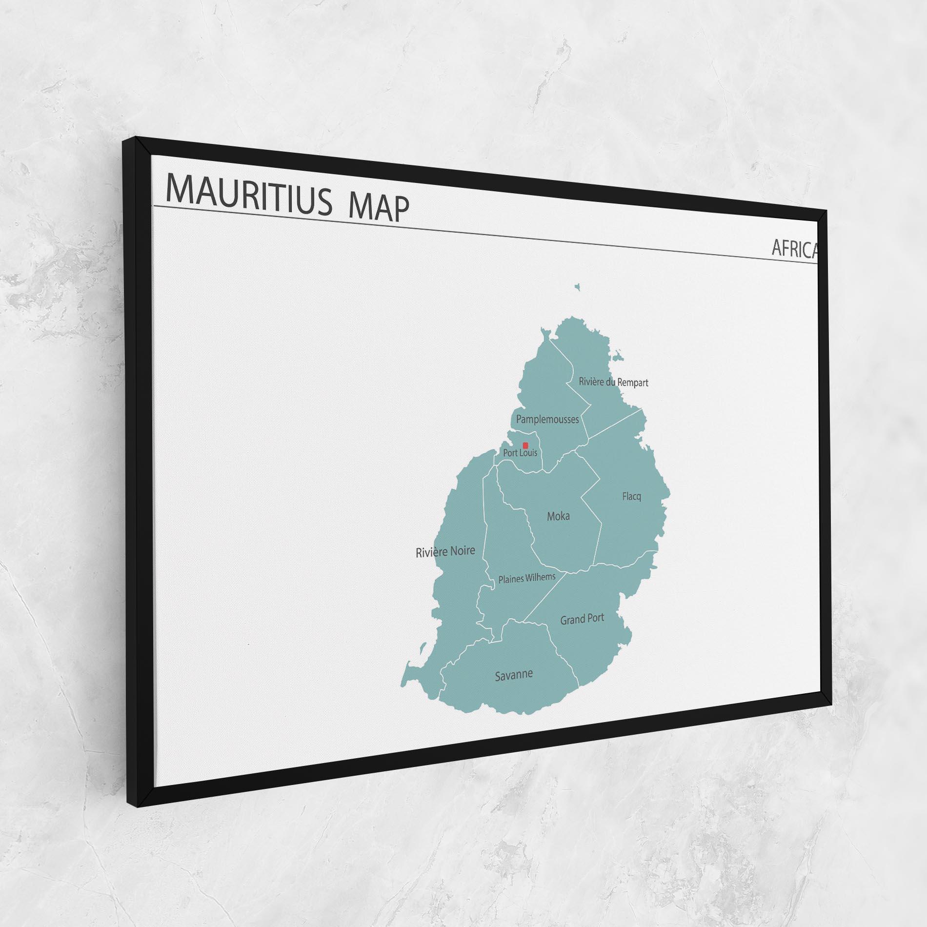 Картина на платно Mauritius Map mockup 1