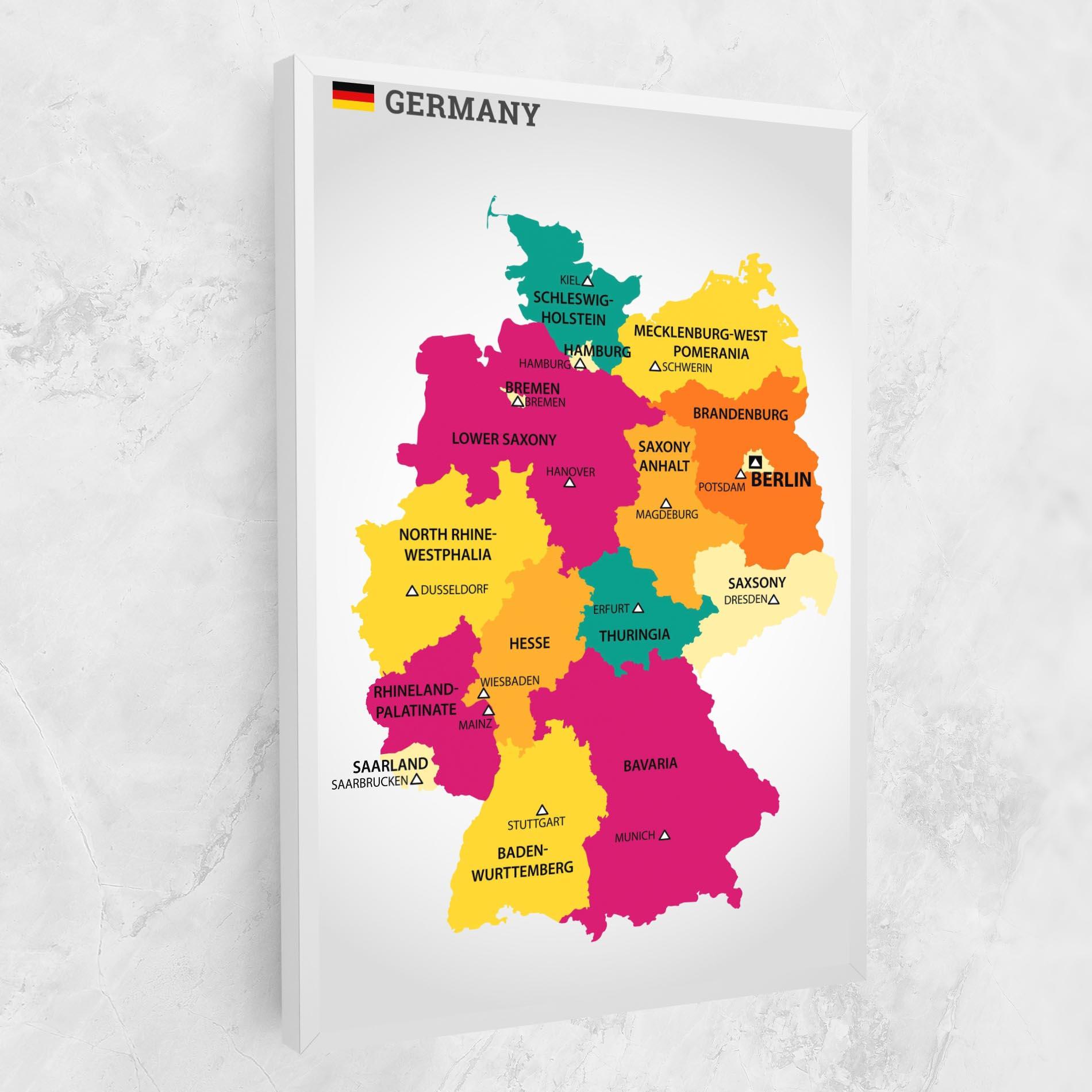Картина на платно Germany Color Map mockup 1