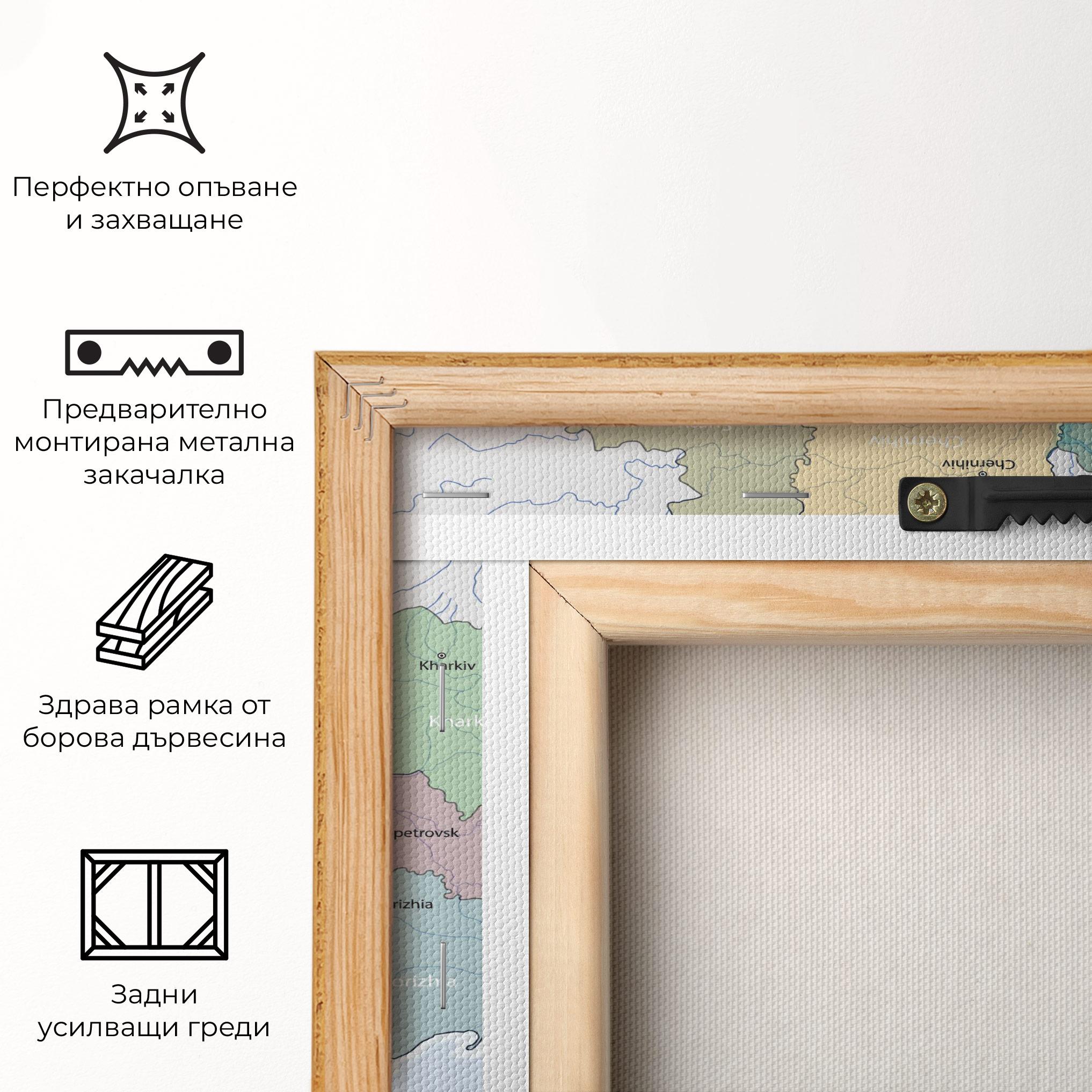 Картина на платно Ukraine Map mockup 5