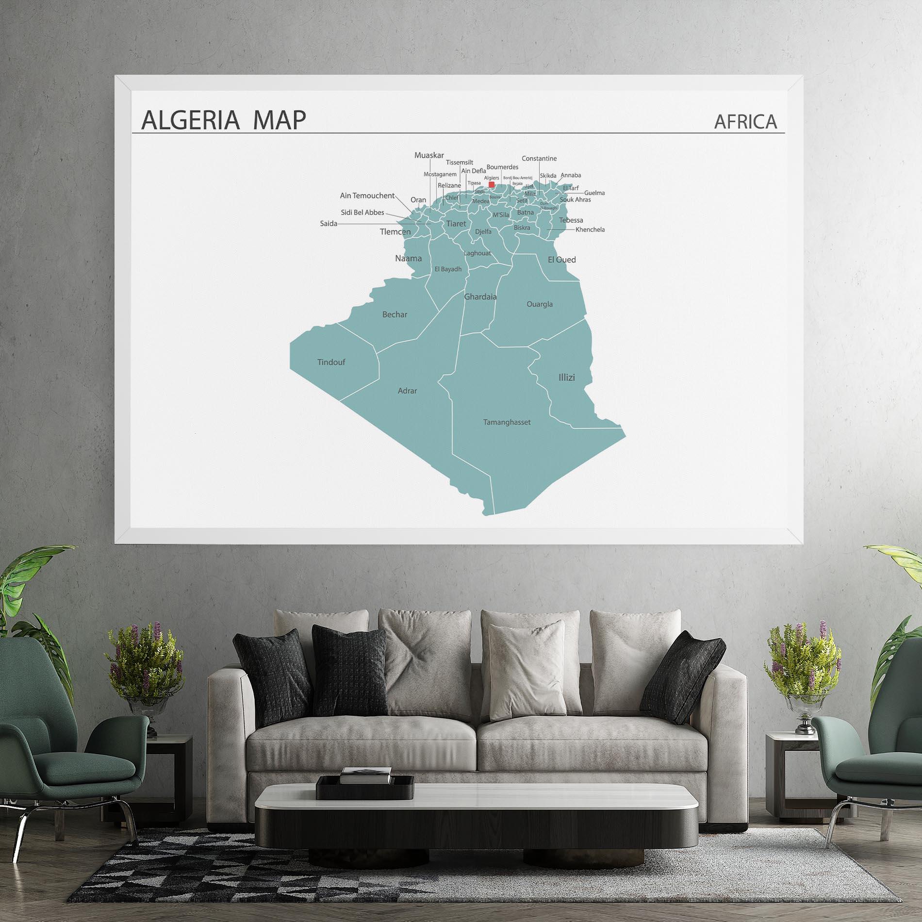 Картина на платно Algeria Map mockup 7