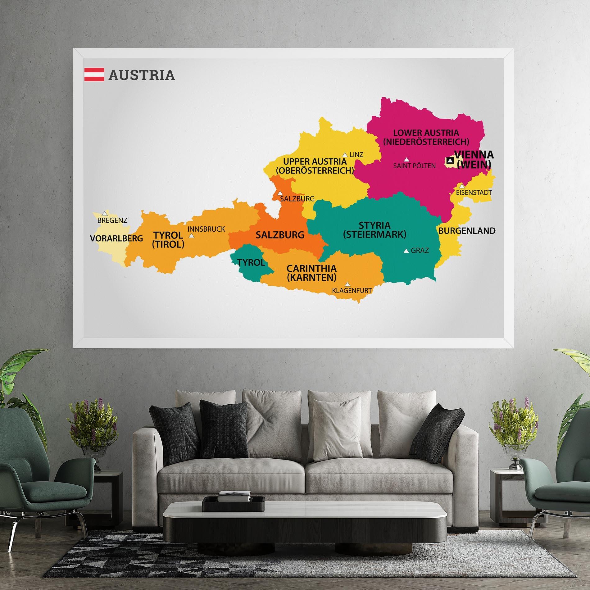 Картина на платно Austria Color Map mockup 7