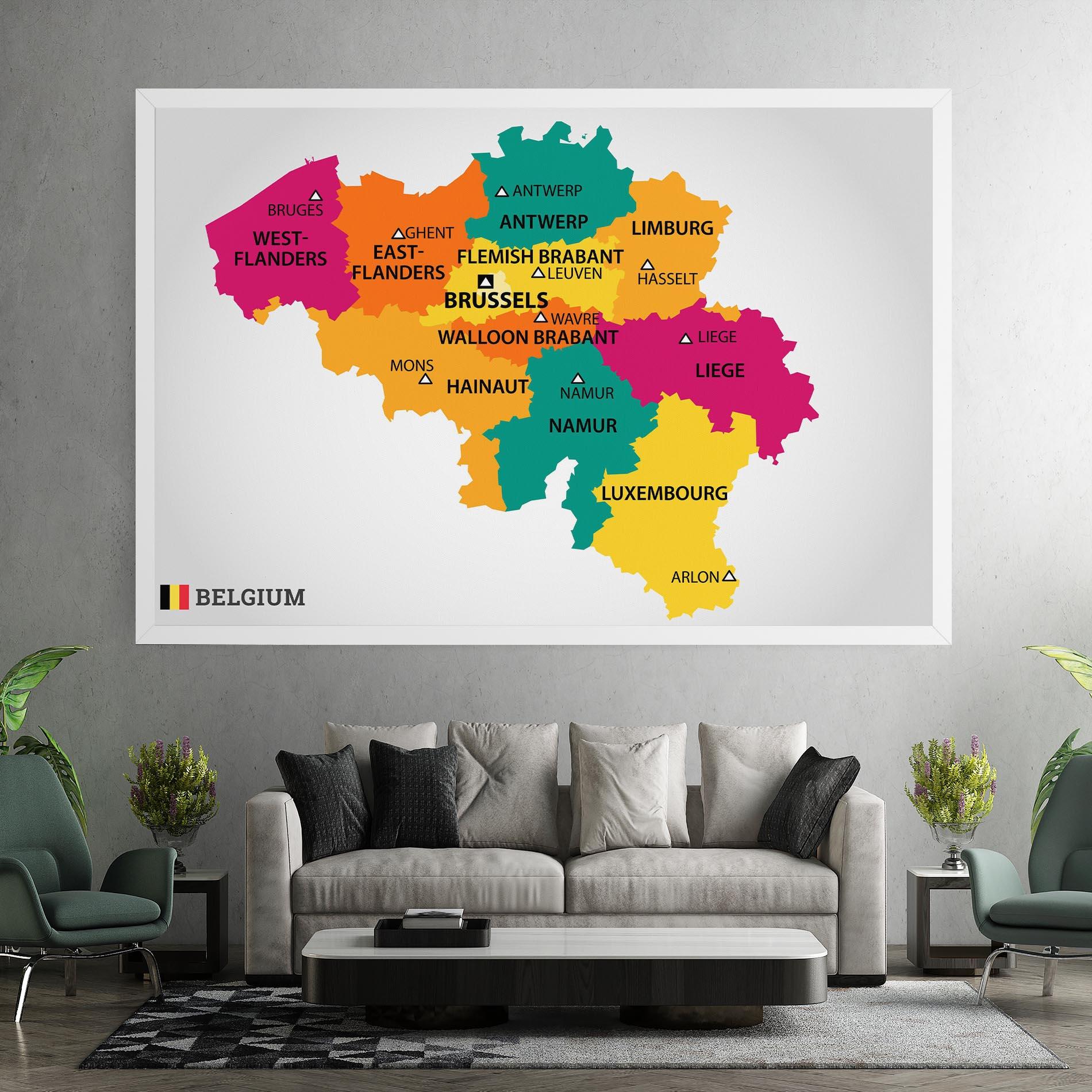 Картина на платно Belgium Color Map mockup 7