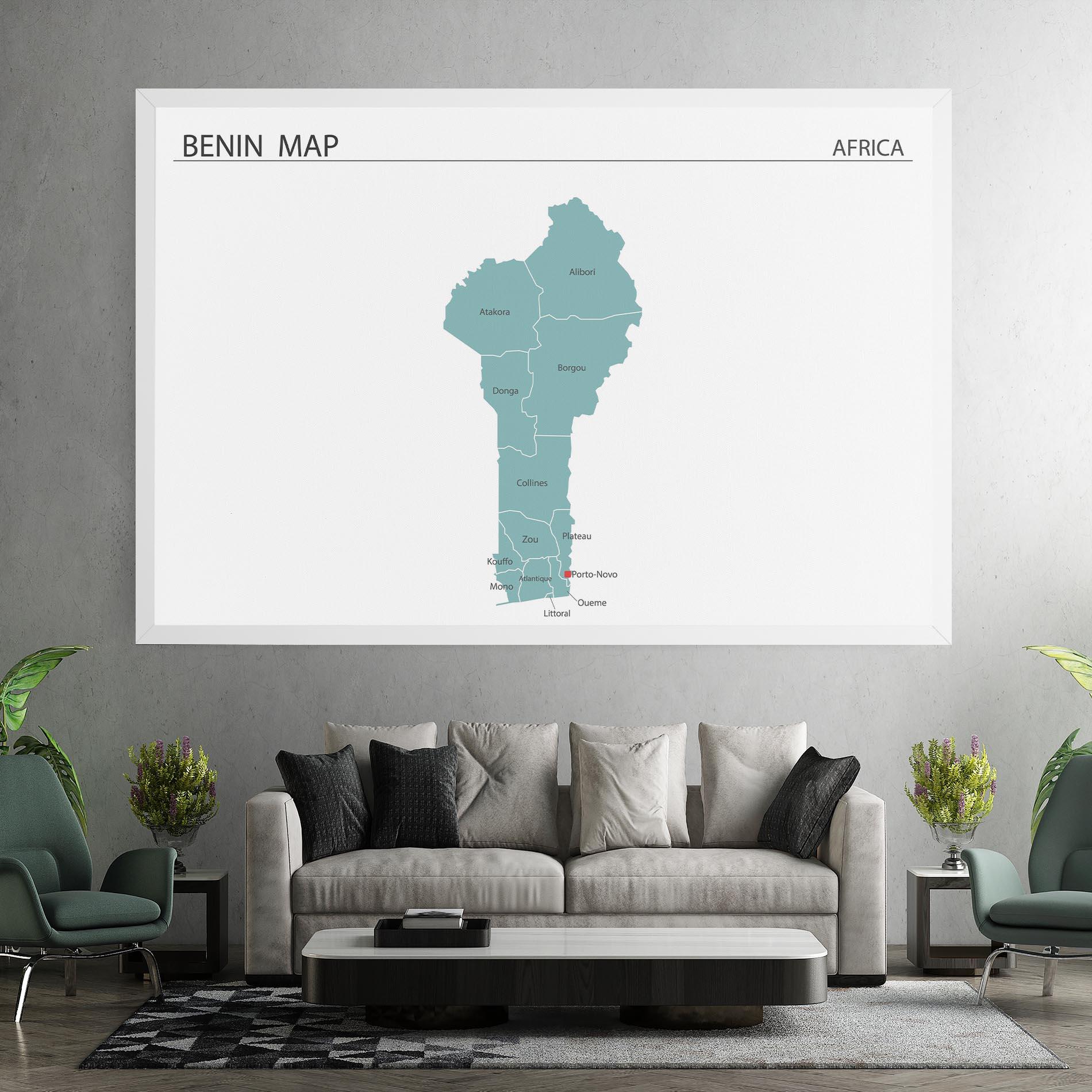 Картина на платно Benin Map mockup 7