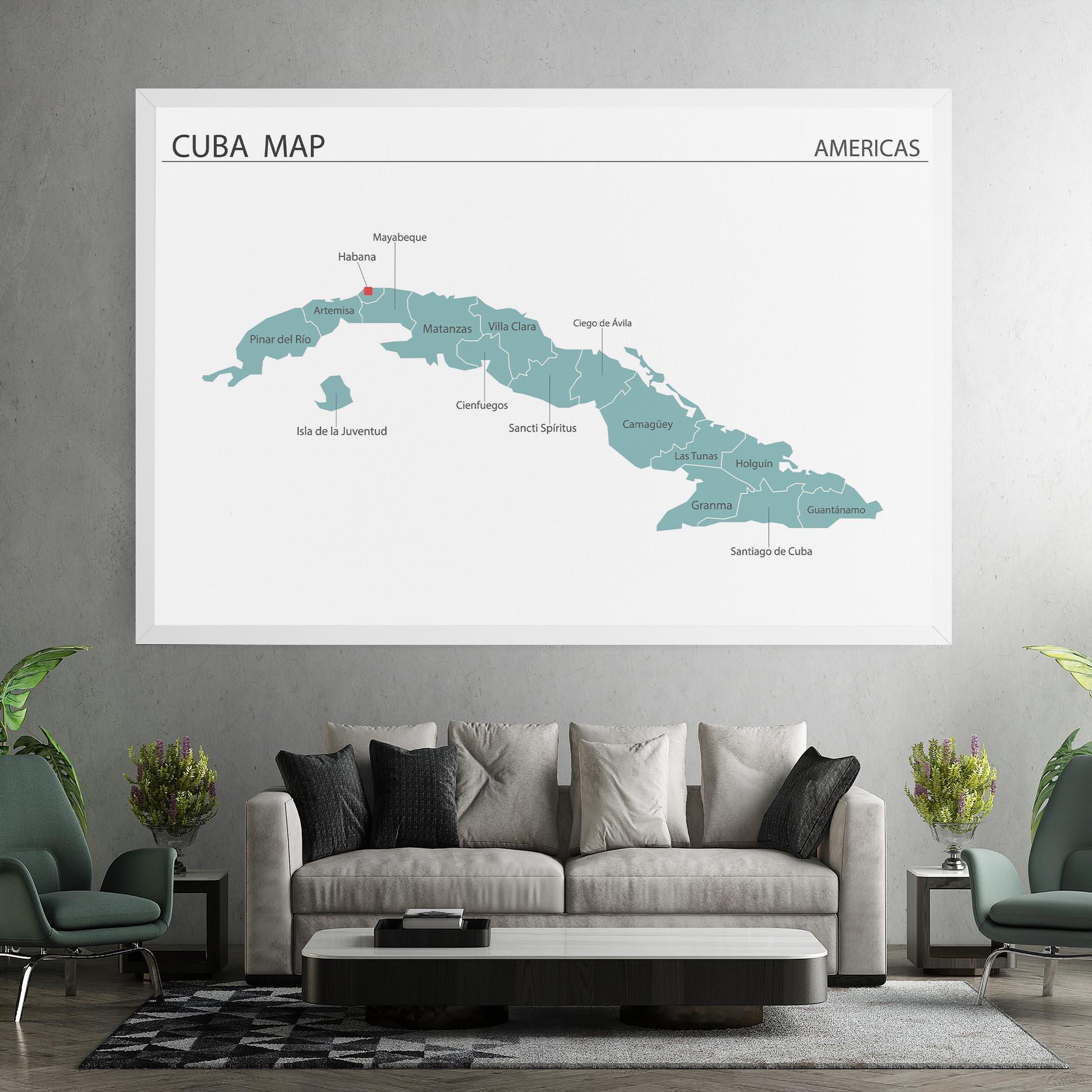 Картина на платно Cuba Map mockup 7