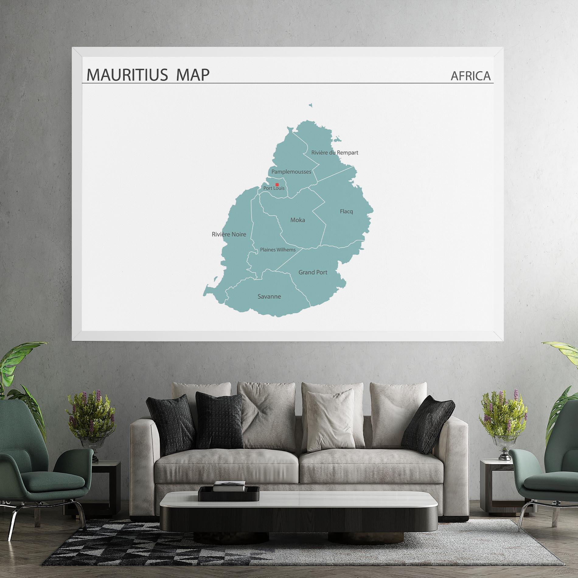 Картина на платно Mauritius Map mockup 7