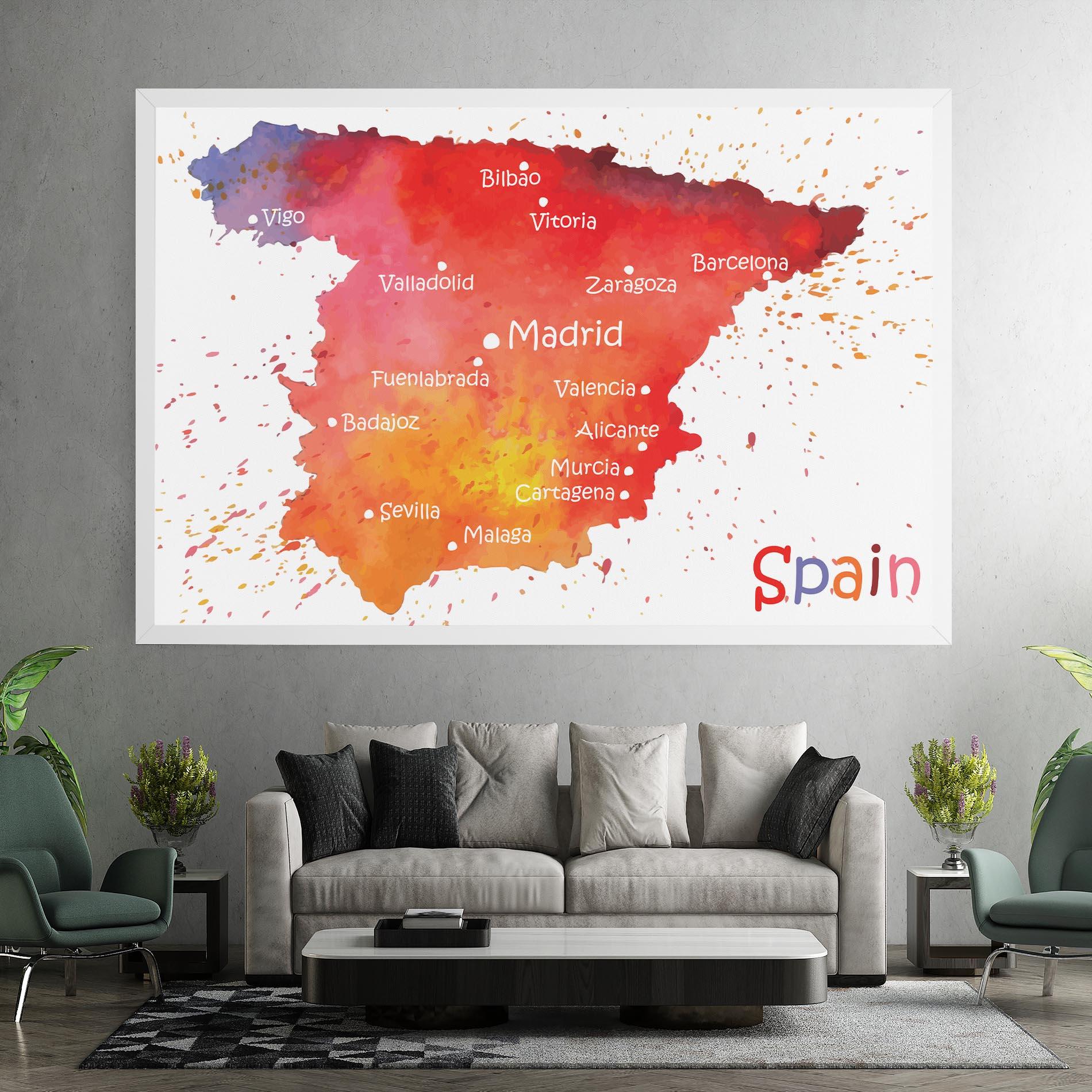 Картина на платно Spain Map mockup 7