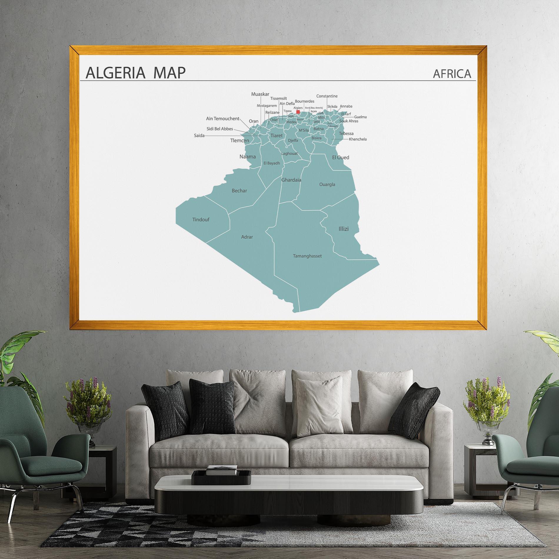 Картина на платно Algeria Map mockup 7