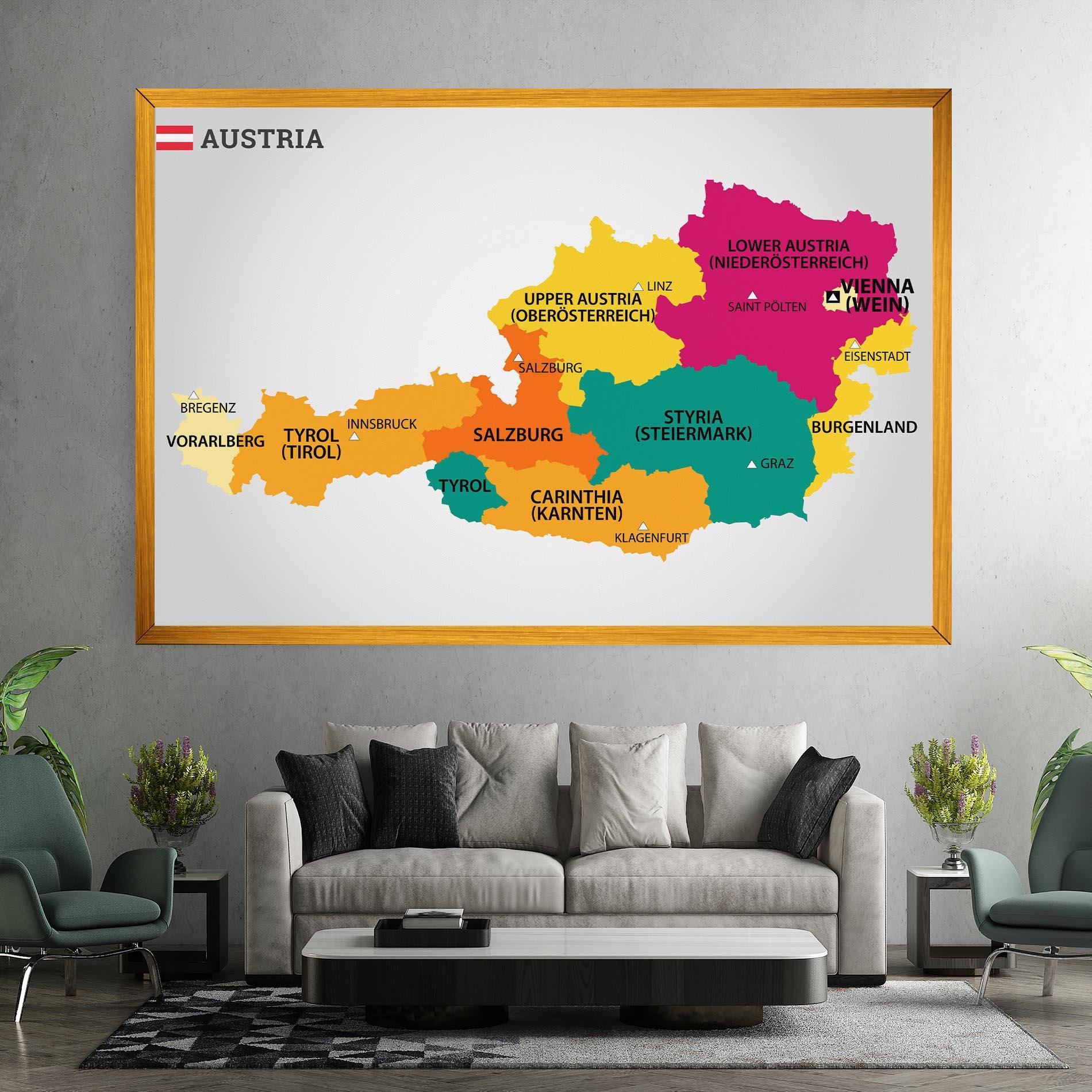 Картина на платно Austria Color Map mockup 7