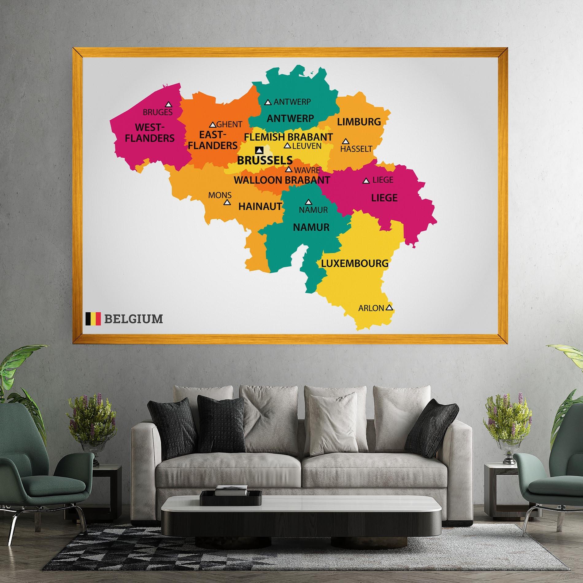 Картина на платно Belgium Color Map mockup 7