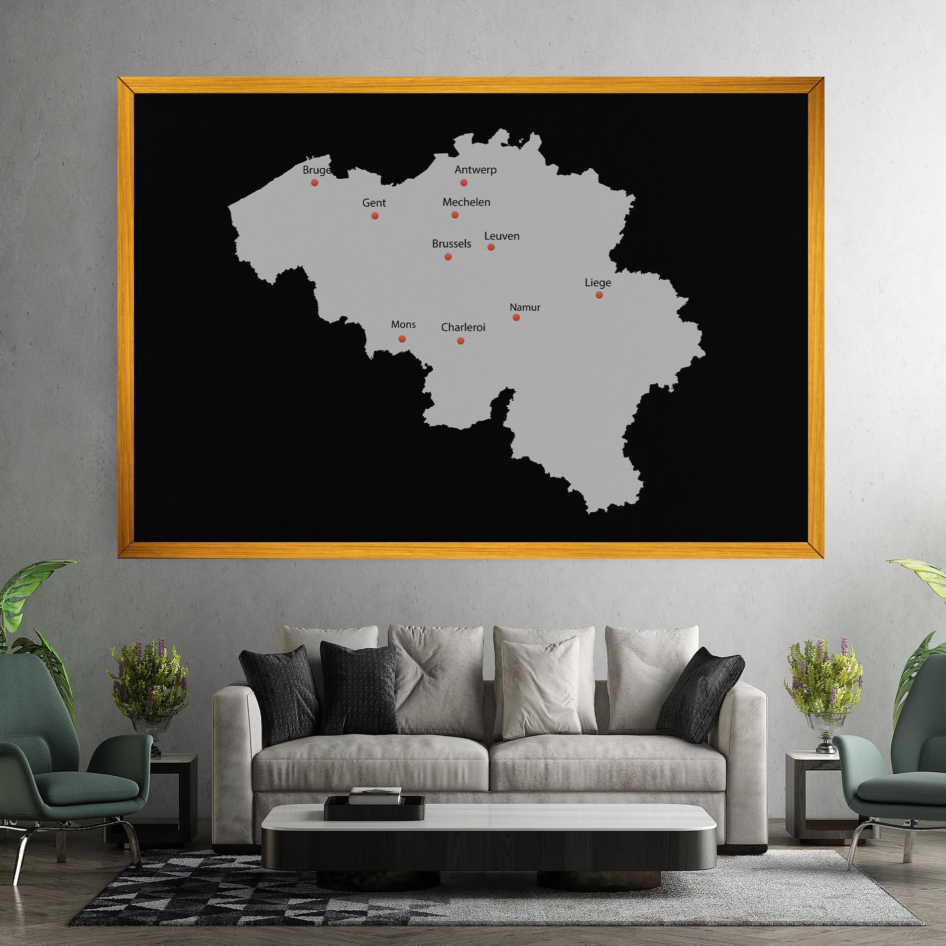Картина на платно Belgium Map mockup 7