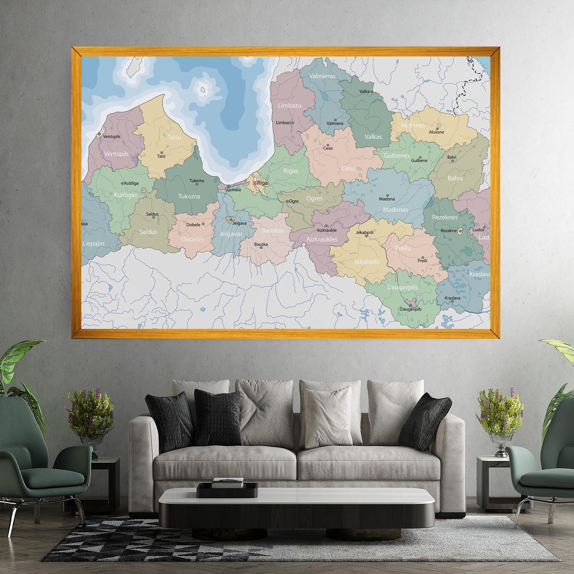 Картина на платно Latvia Color Map mockup 7