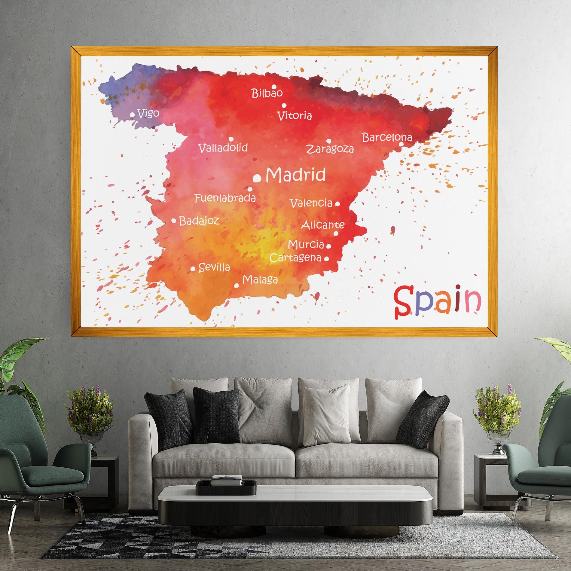 Картина на платно Spain Map mockup 7