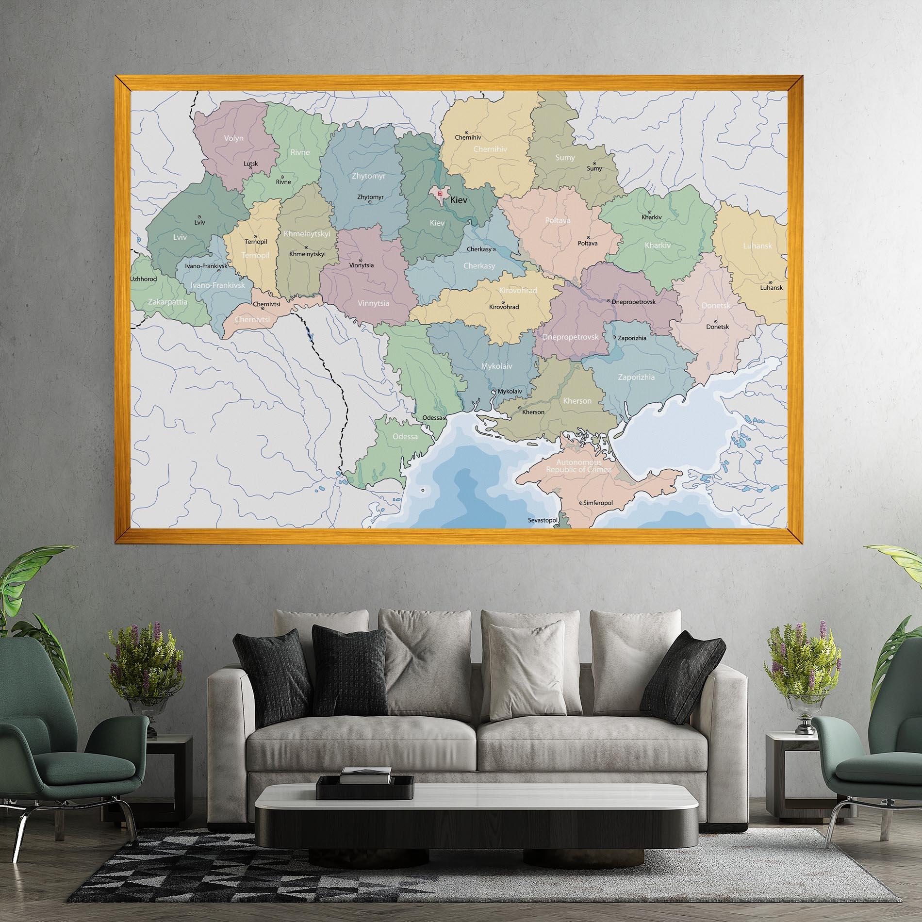 Картина на платно Ukraine Map mockup 7