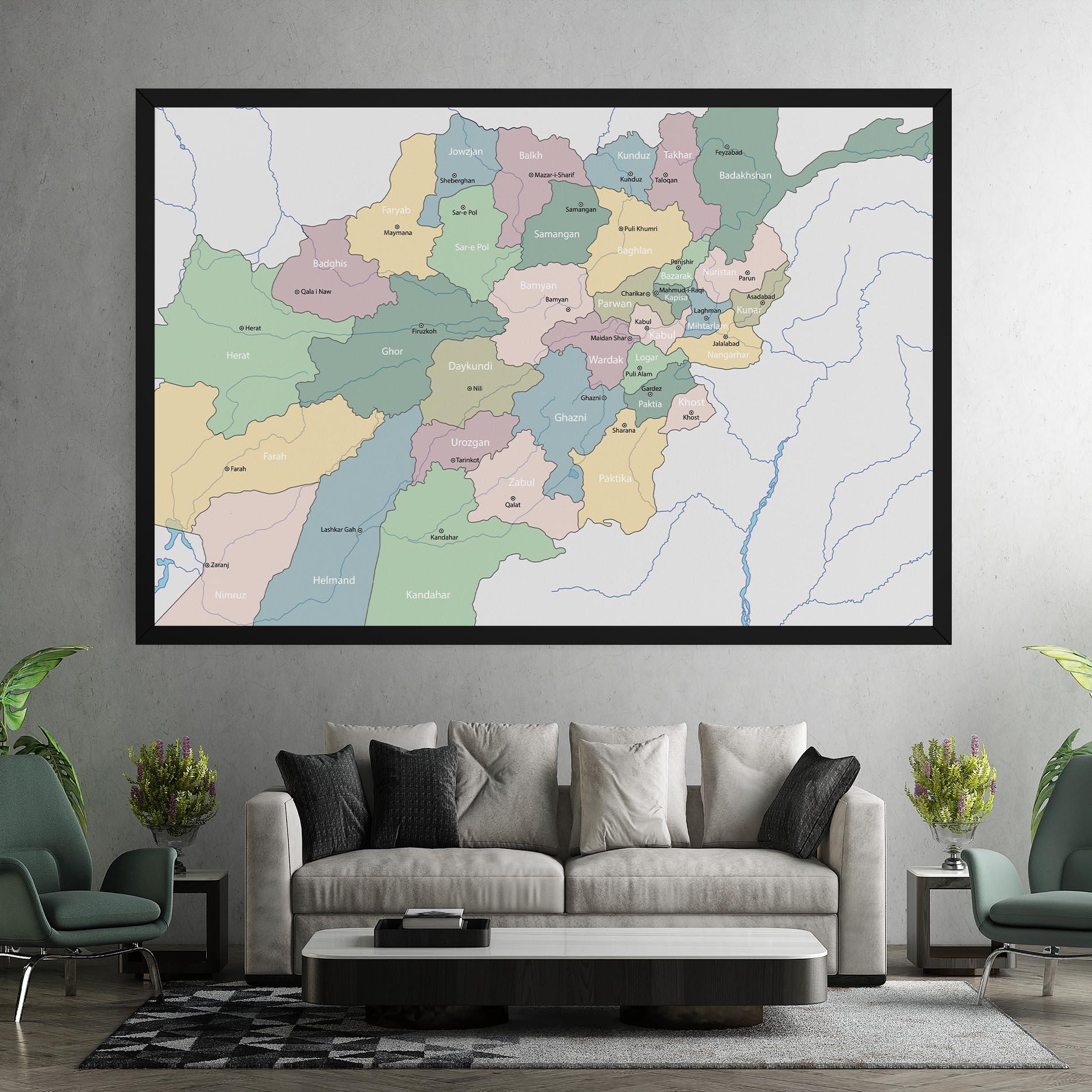 Картина на платно Afghanistan Map mockup 7