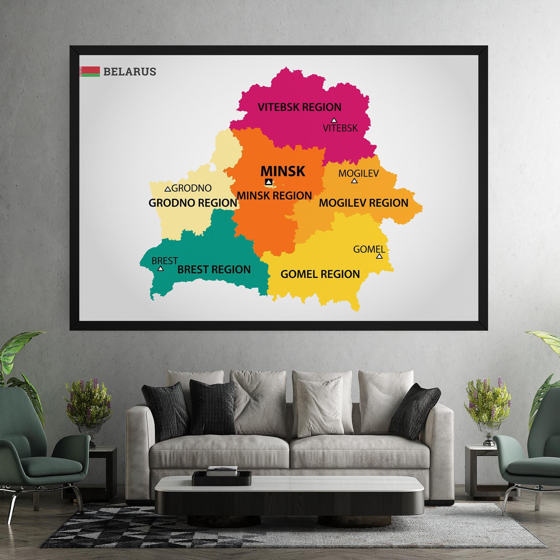 Картина на платно Belarus Color Map mockup 7