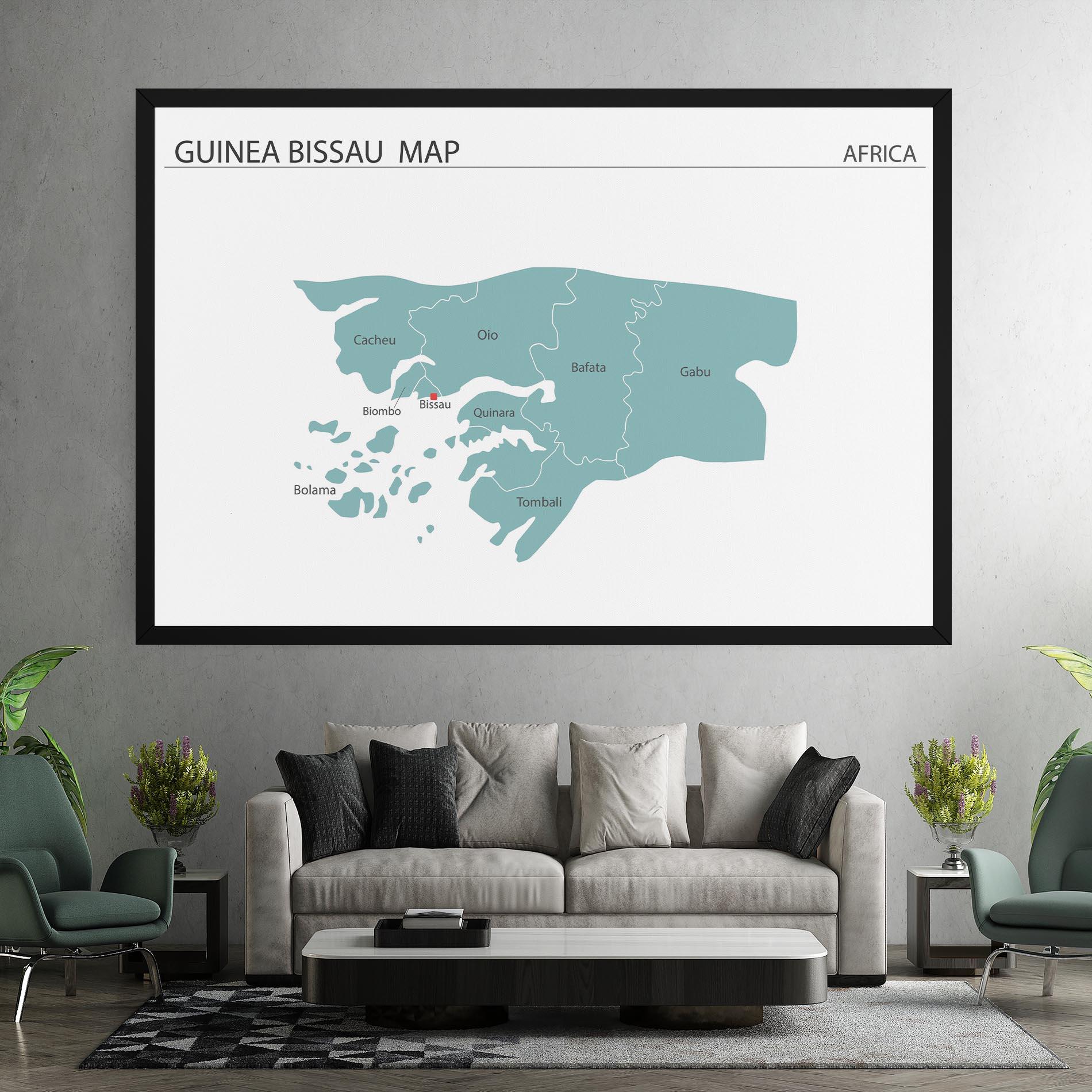 Картина на платно Guinea Bissau Map mockup 7