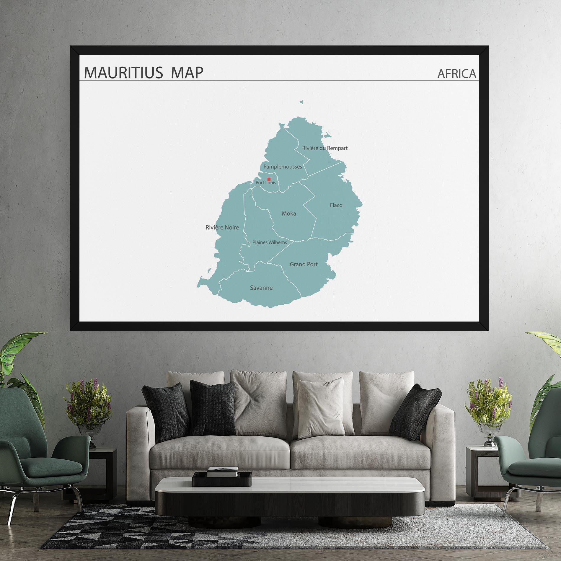 Картина на платно Mauritius Map mockup 7
