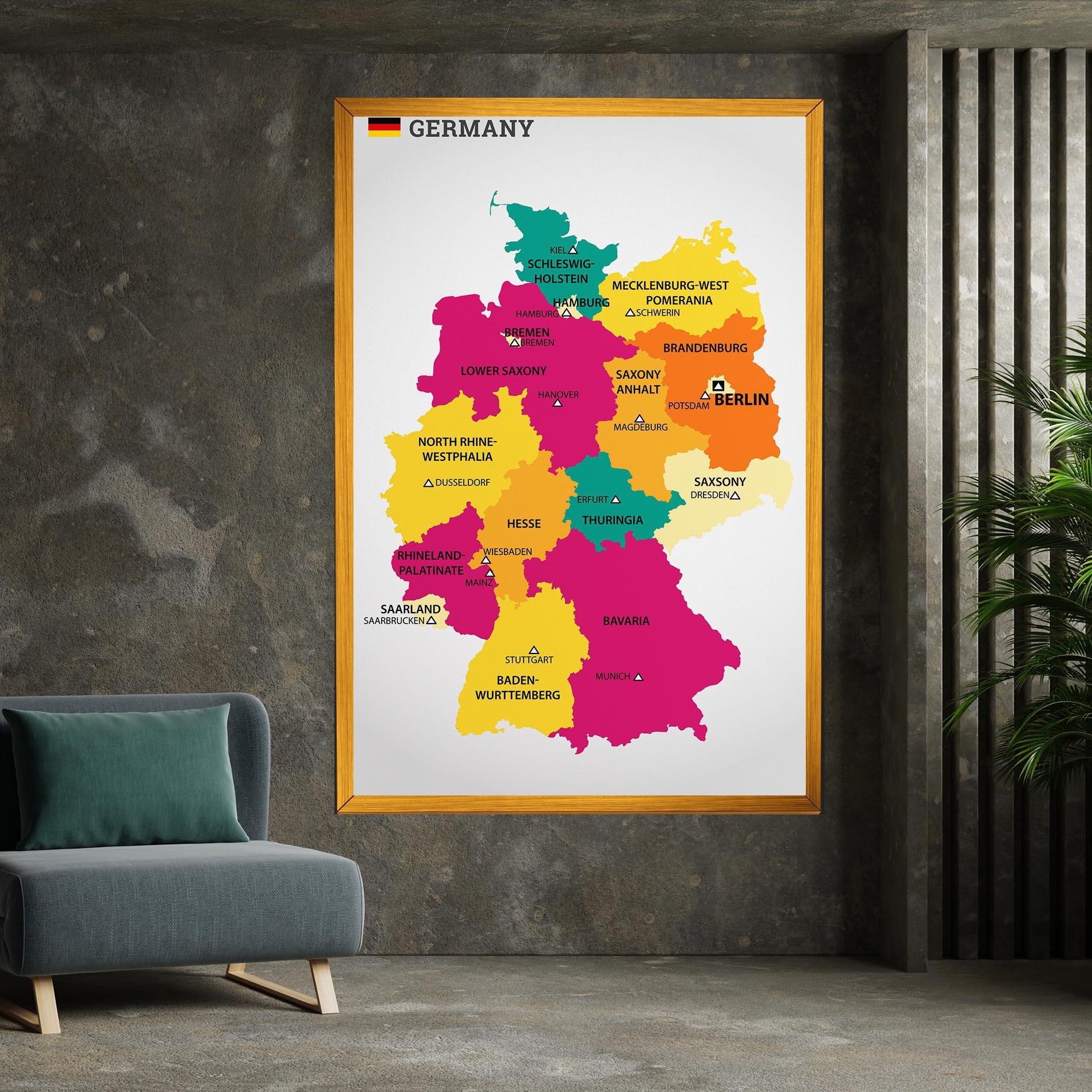 Картина на платно Germany Color Map mockup 7