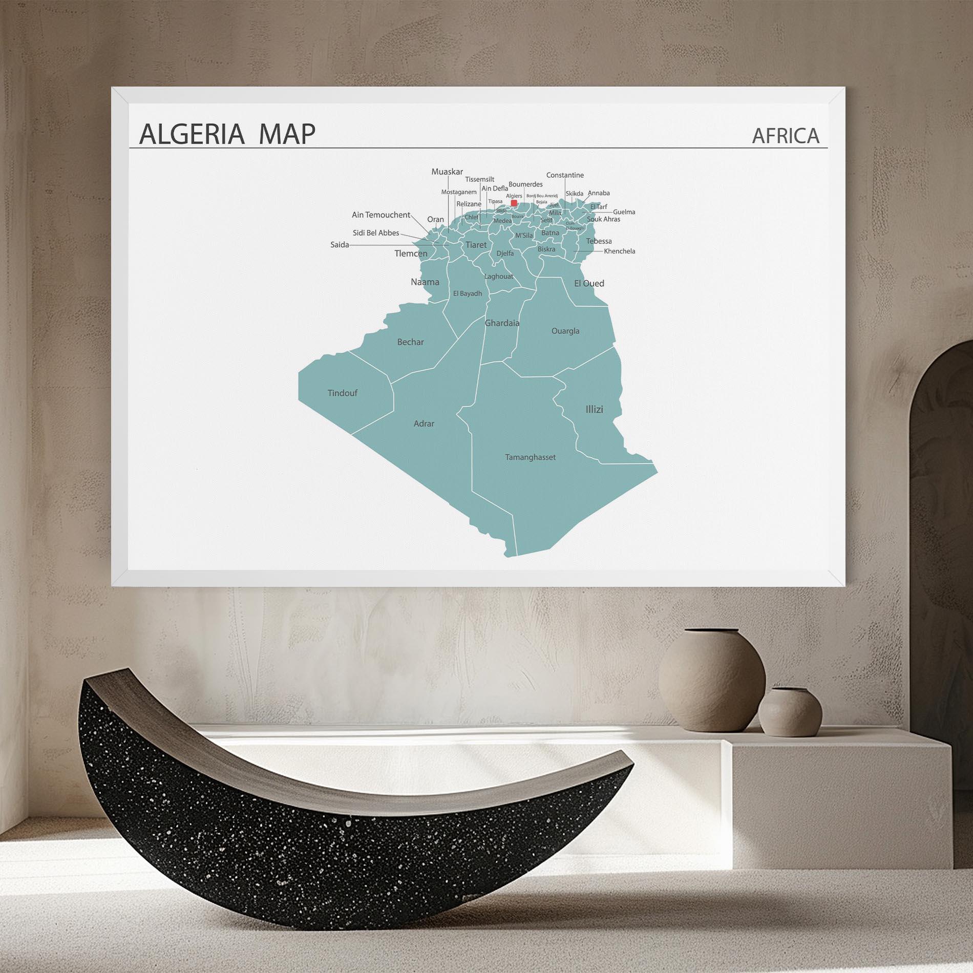 Картина на платно Algeria Map mockup 8