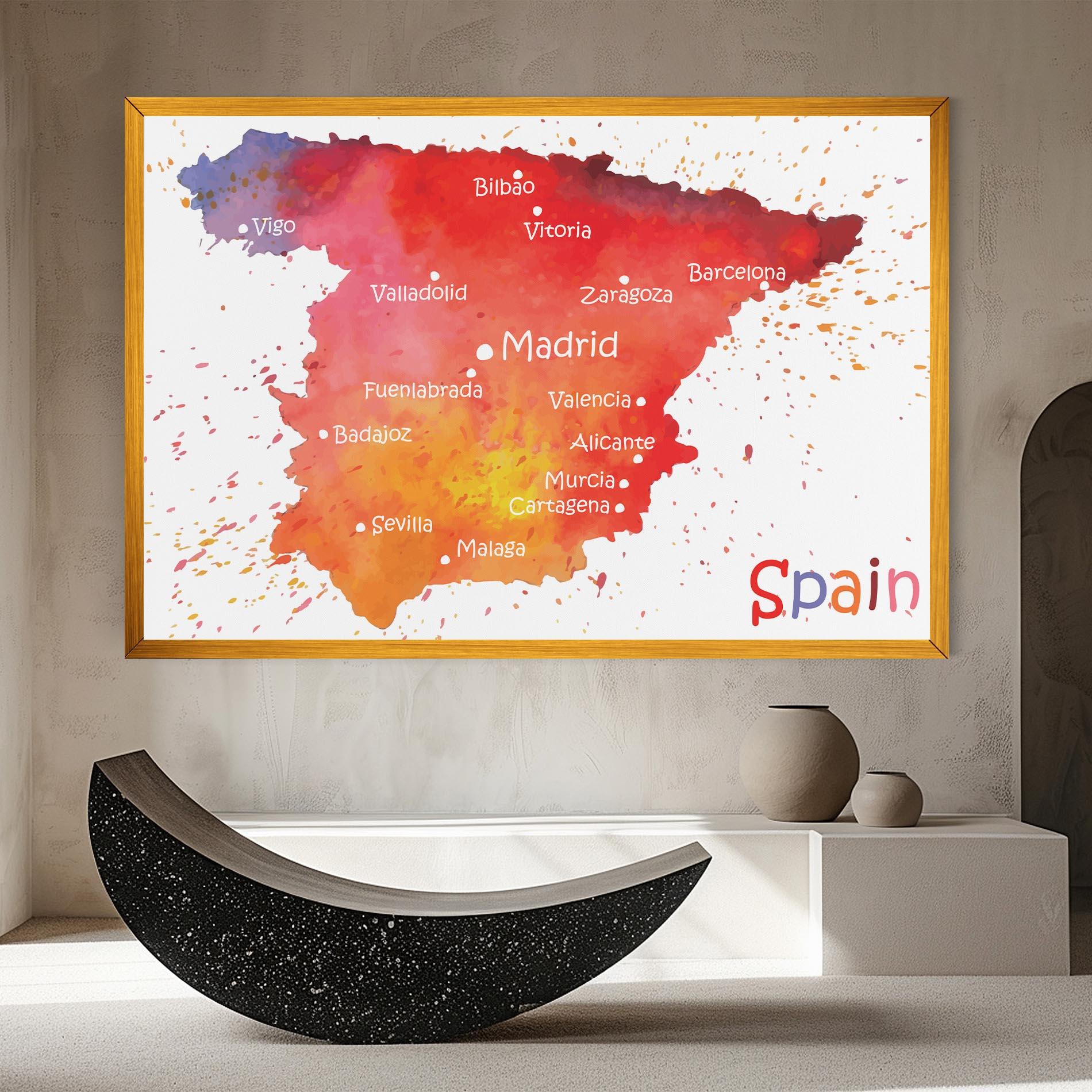 Картина на платно Spain Map mockup 8