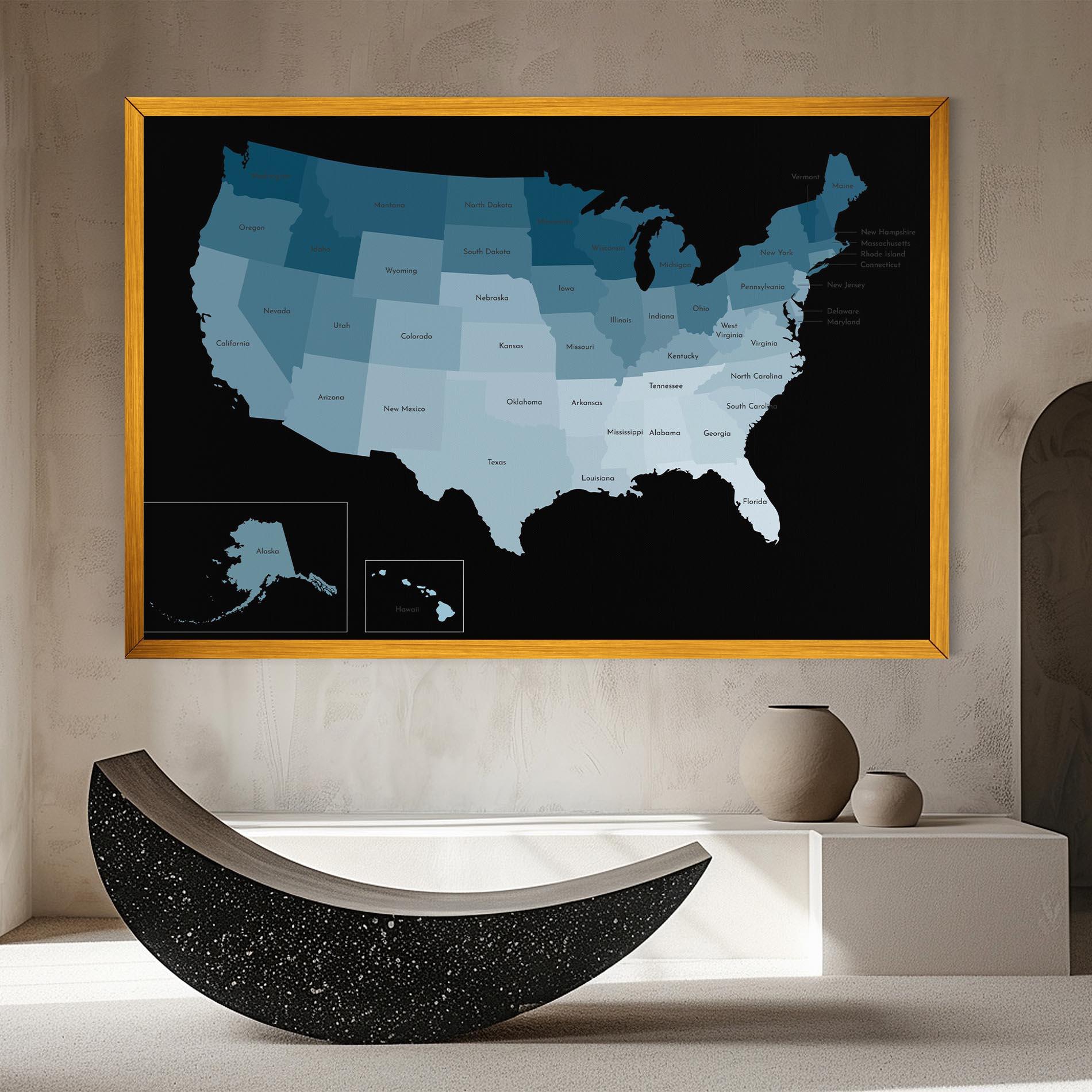 Картина на платно Sua Blue Map mockup 8