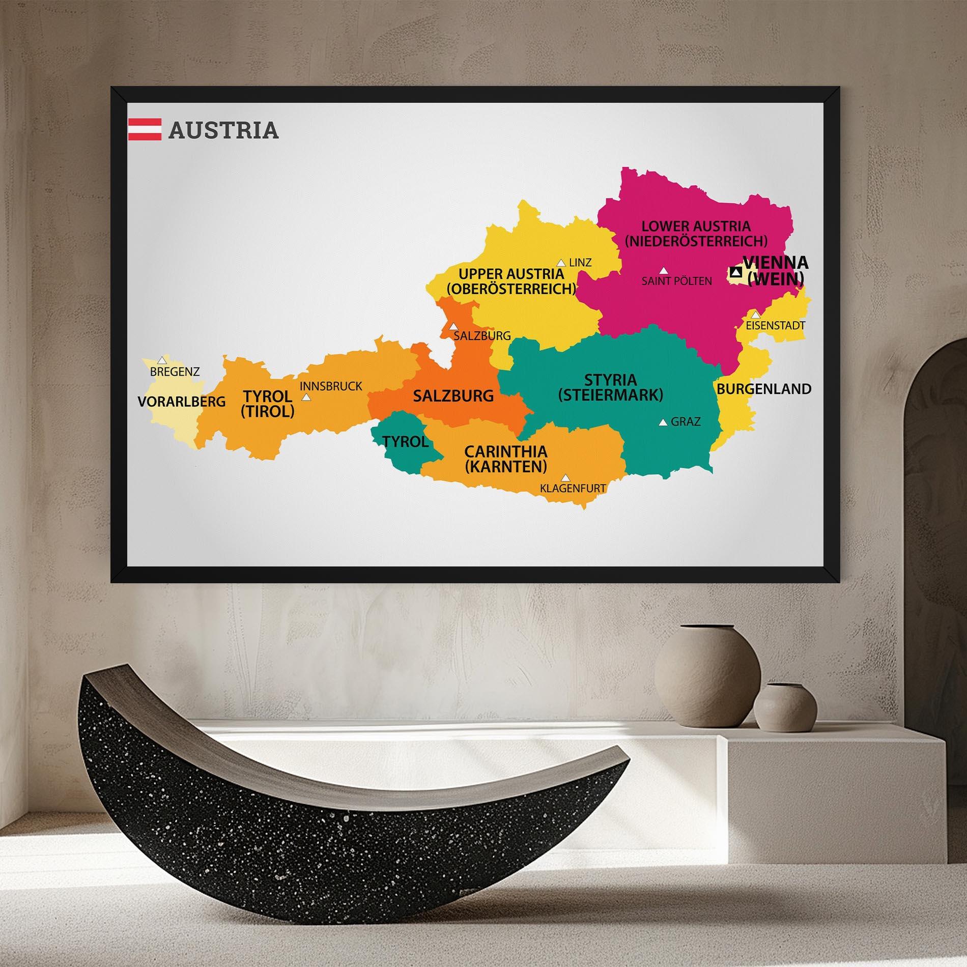 Картина на платно Austria Color Map mockup 8