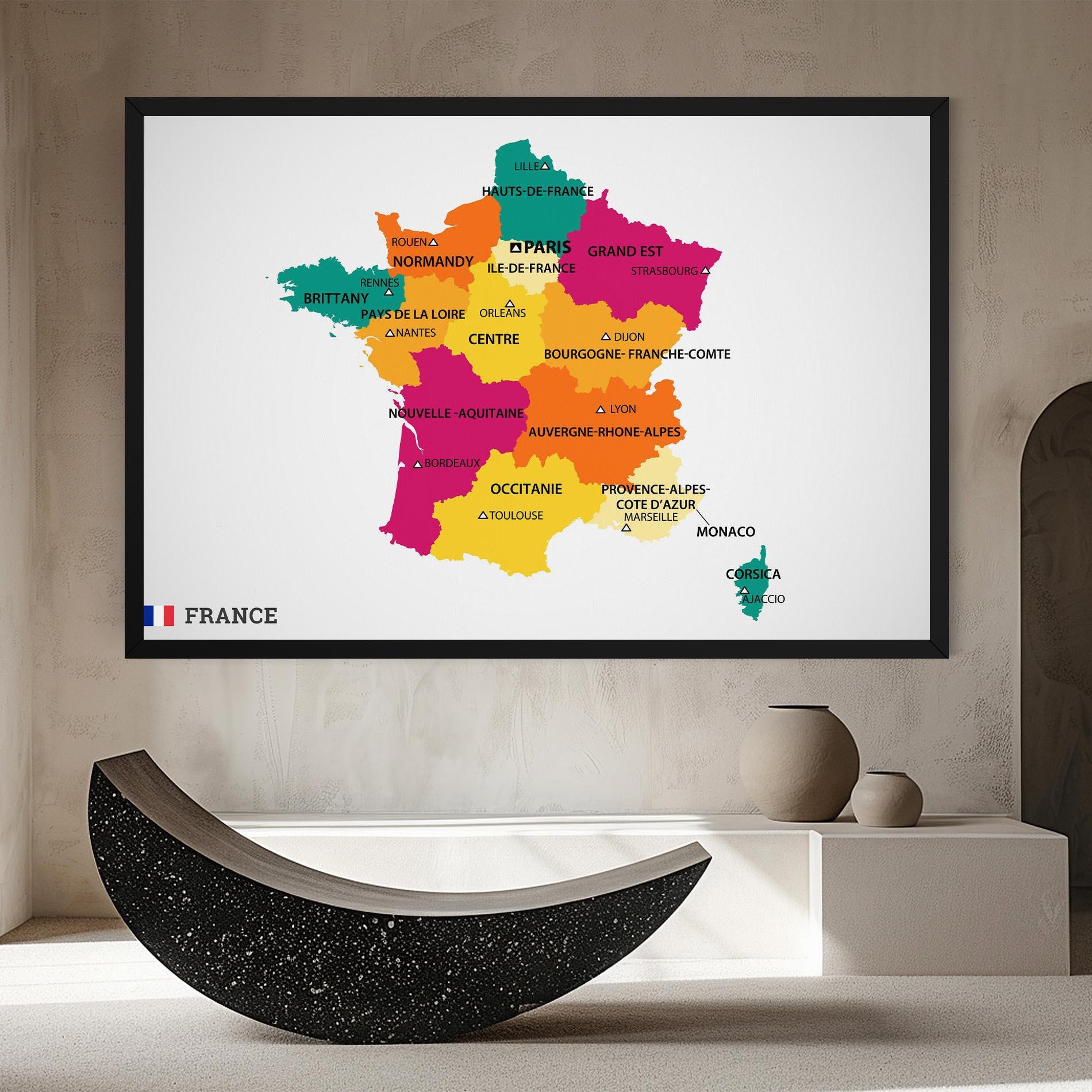 Картина на платно France Color Map mockup 8