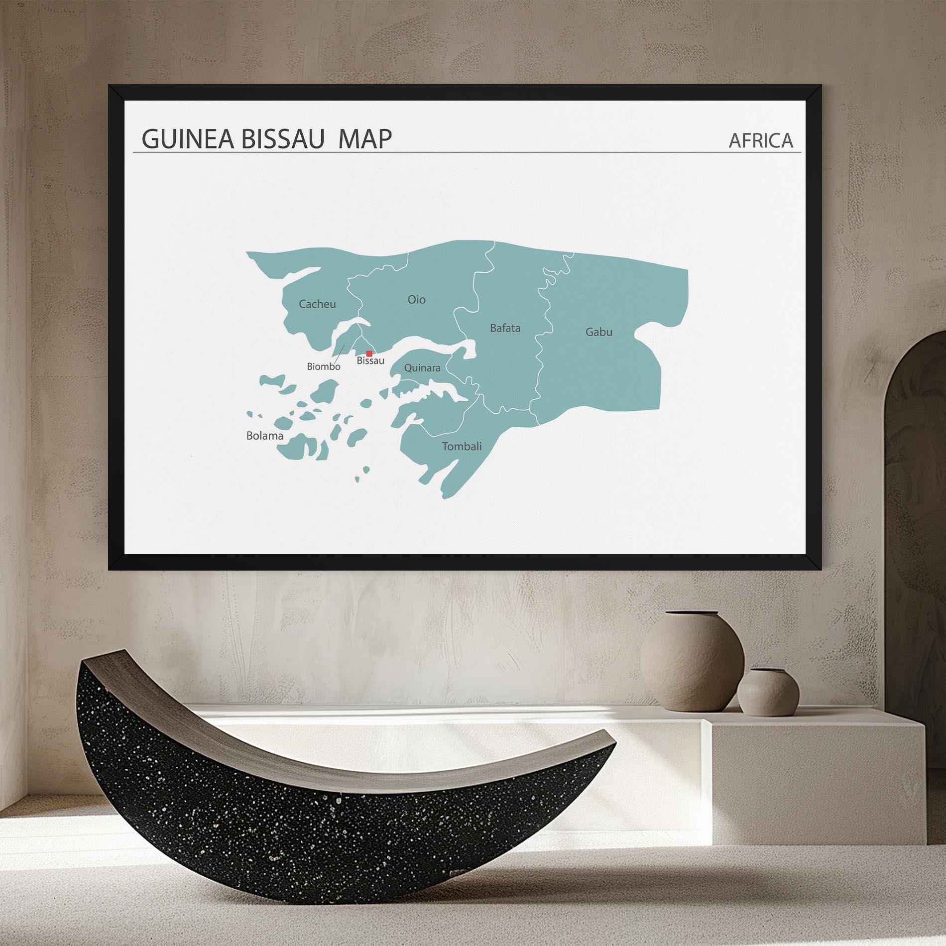 Картина на платно Guinea Bissau Map mockup 8