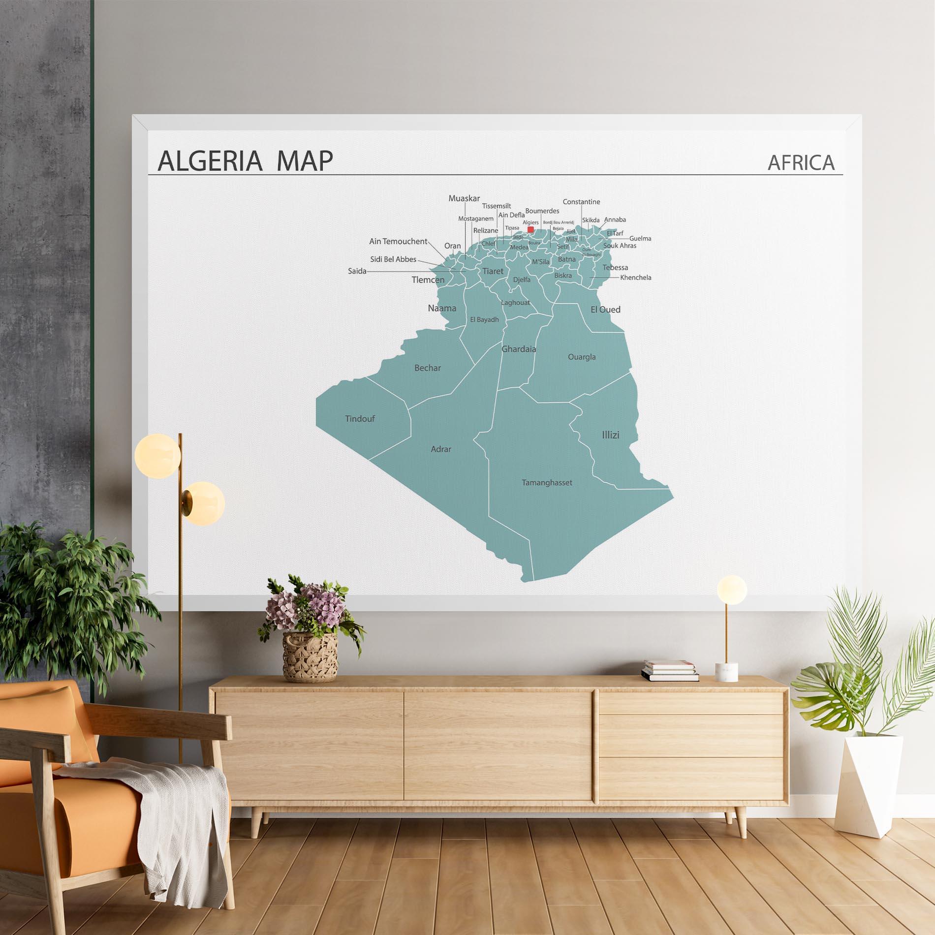 Картина на платно Algeria Map mockup 9
