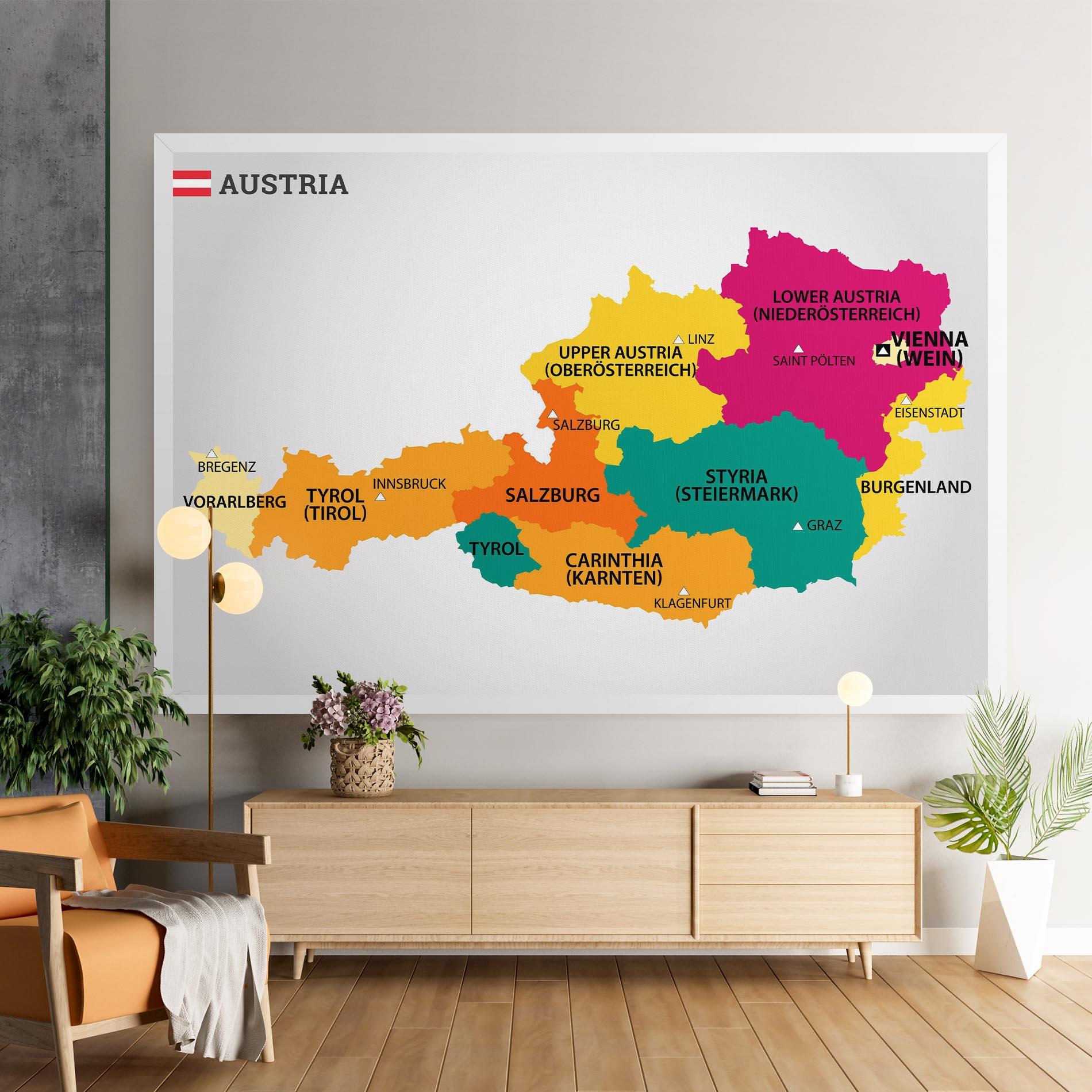 Картина на платно Austria Color Map mockup 9