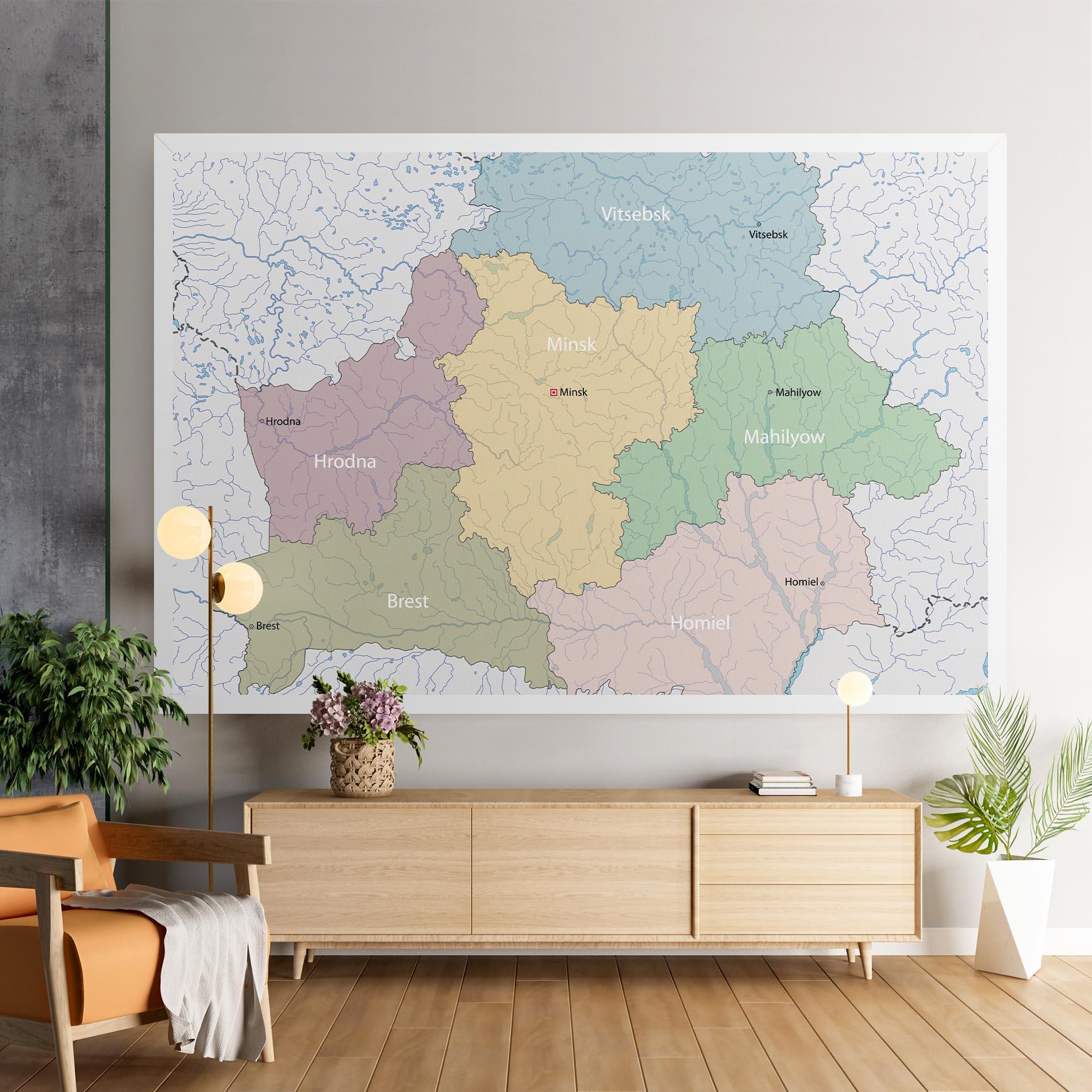 Картина на платно Belarus Map mockup 9