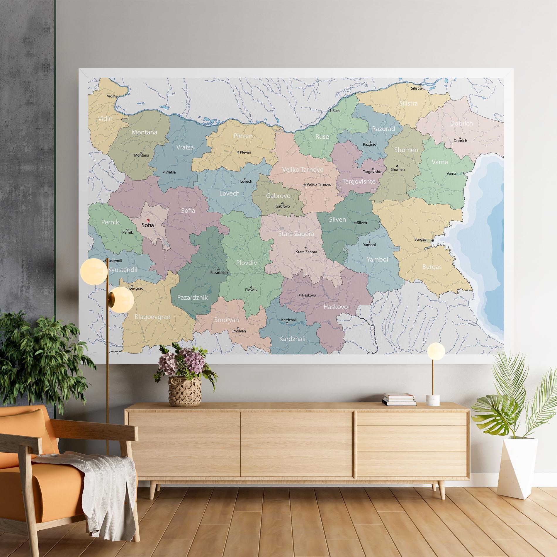 Картина на платно Bulgaria Map mockup 9