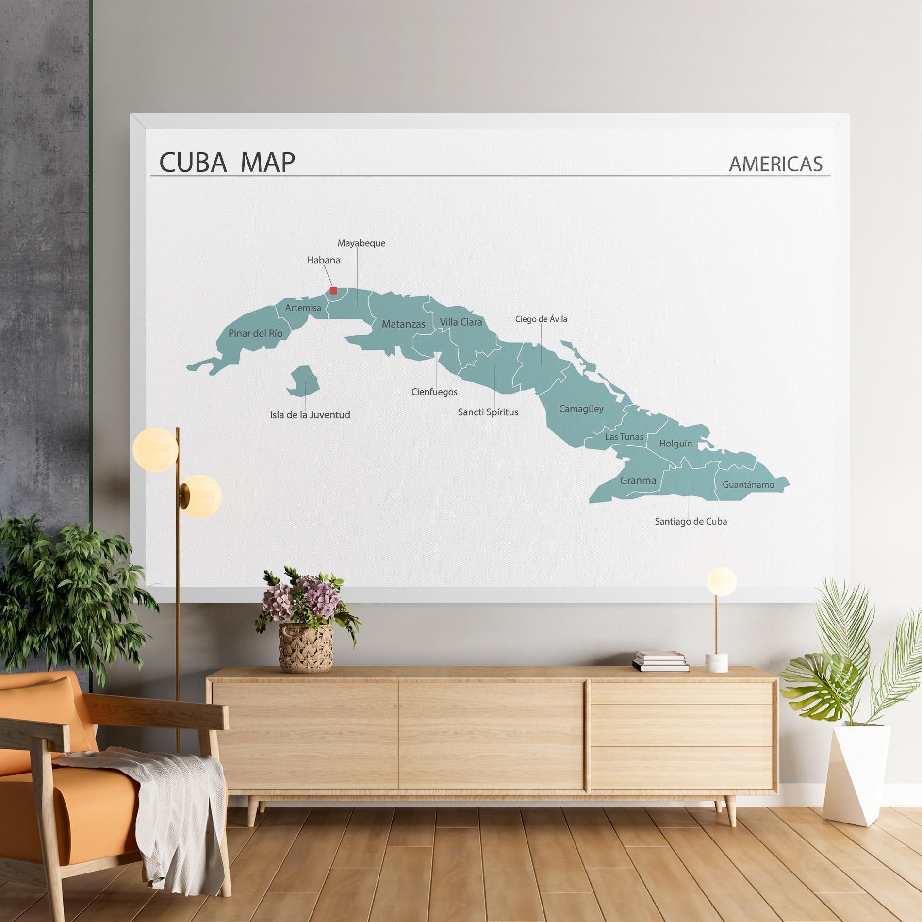 Картина на платно Cuba Map mockup 9