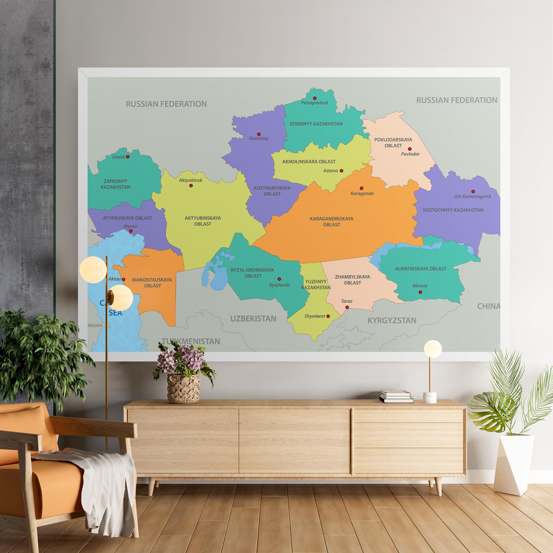 Картина на платно Kazakhstan Color Map mockup 9