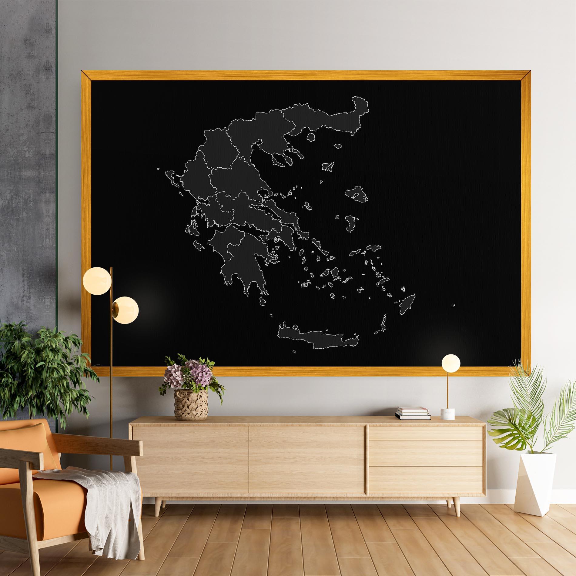 Картина на платно Greece Grey Map mockup 9