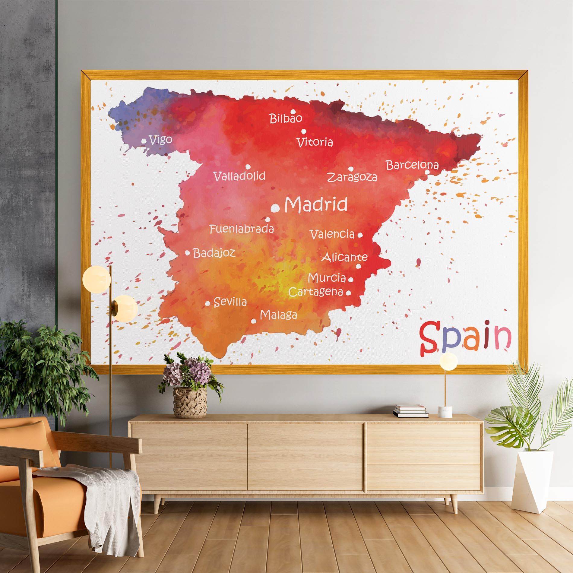 Картина на платно Spain Map mockup 9