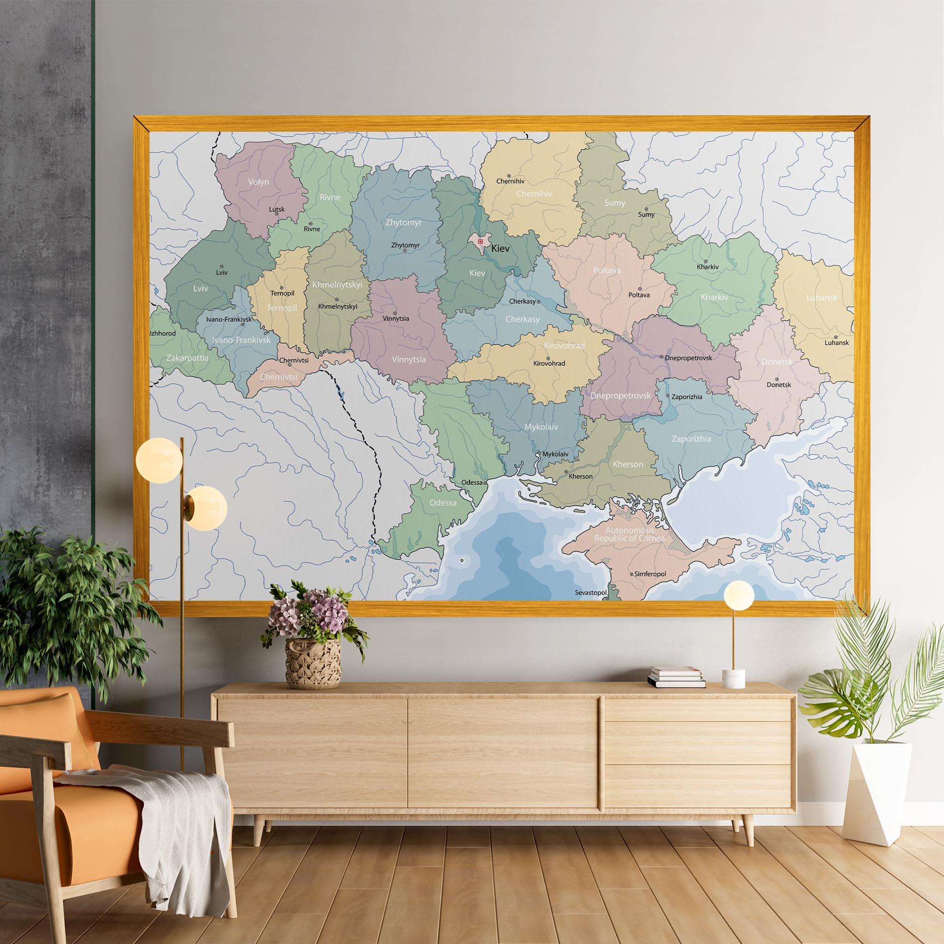 Картина на платно Ukraine Map mockup 9