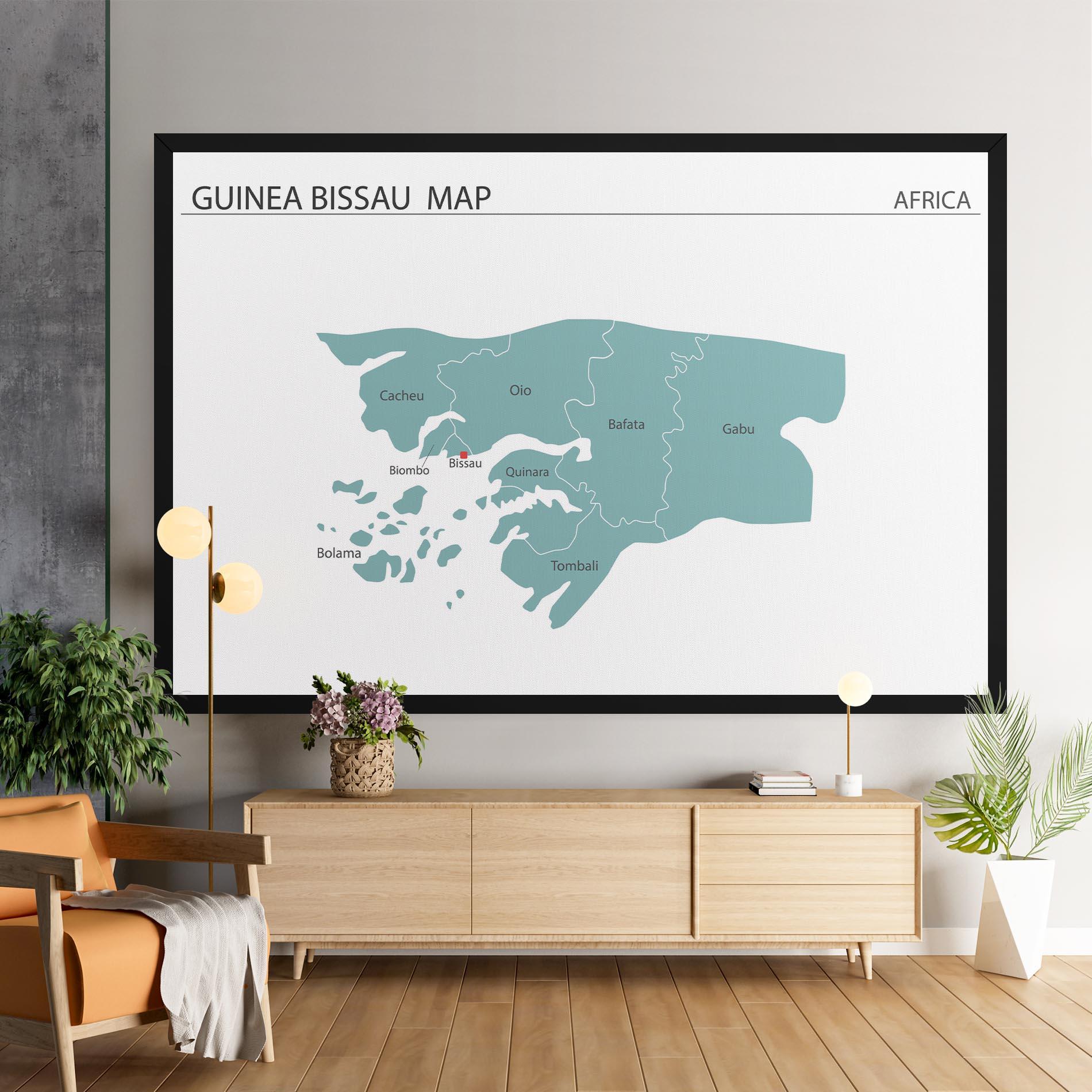 Картина на платно Guinea Bissau Map mockup 9