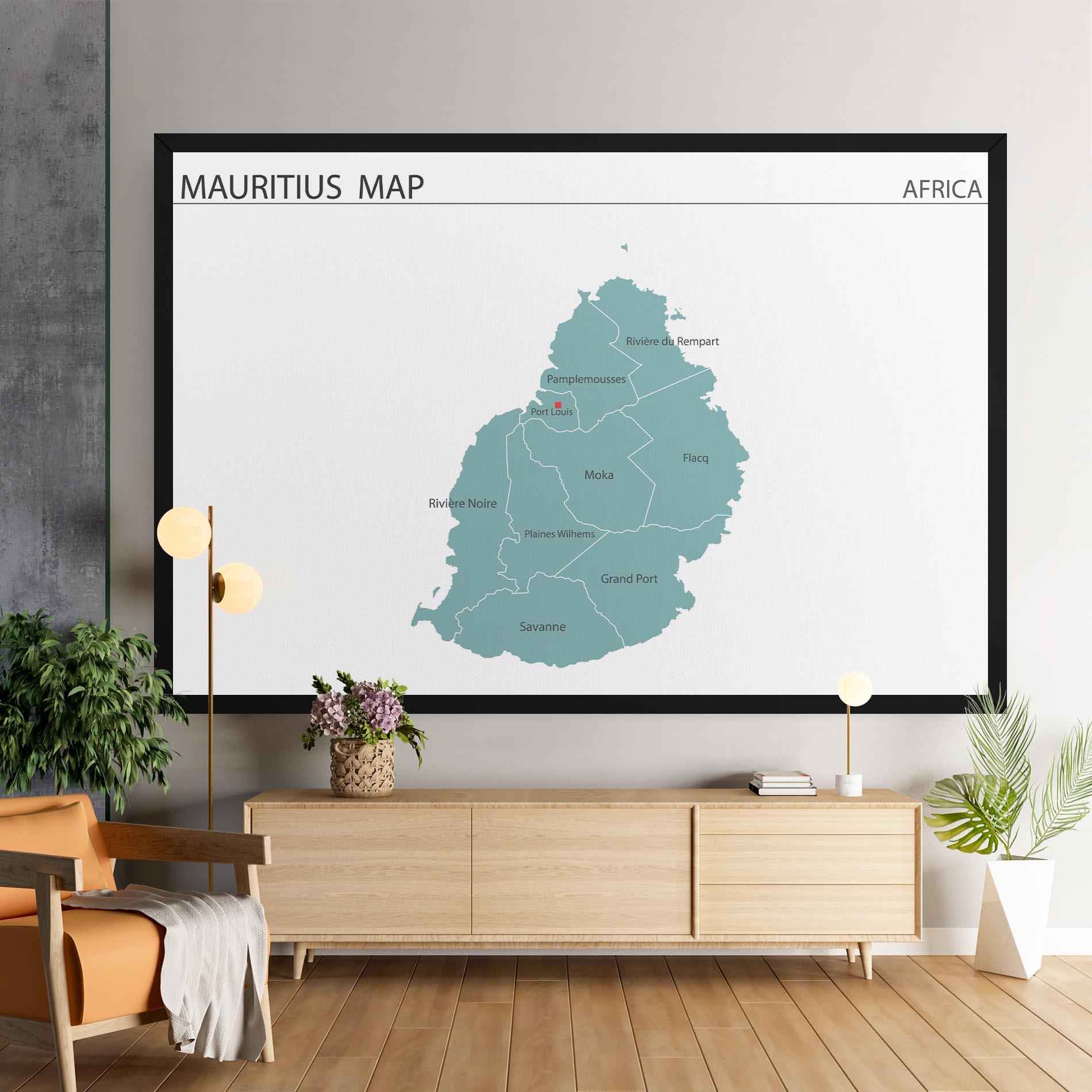 Картина на платно Mauritius Map mockup 9