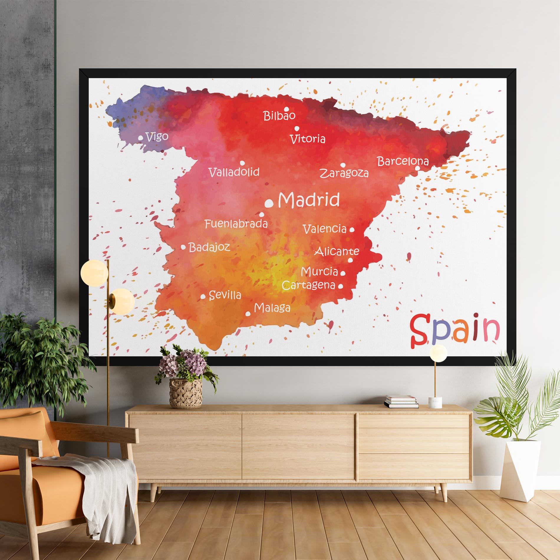 Картина на платно Spain Map mockup 9