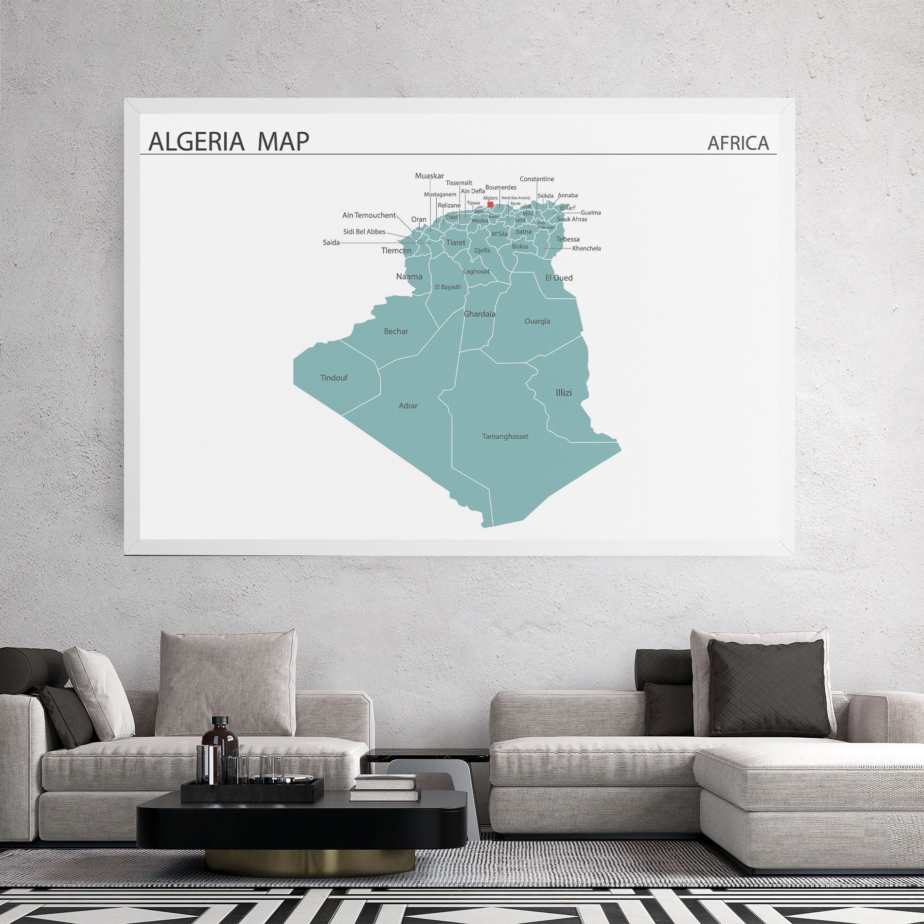 Картина на платно Algeria Map mockup 2