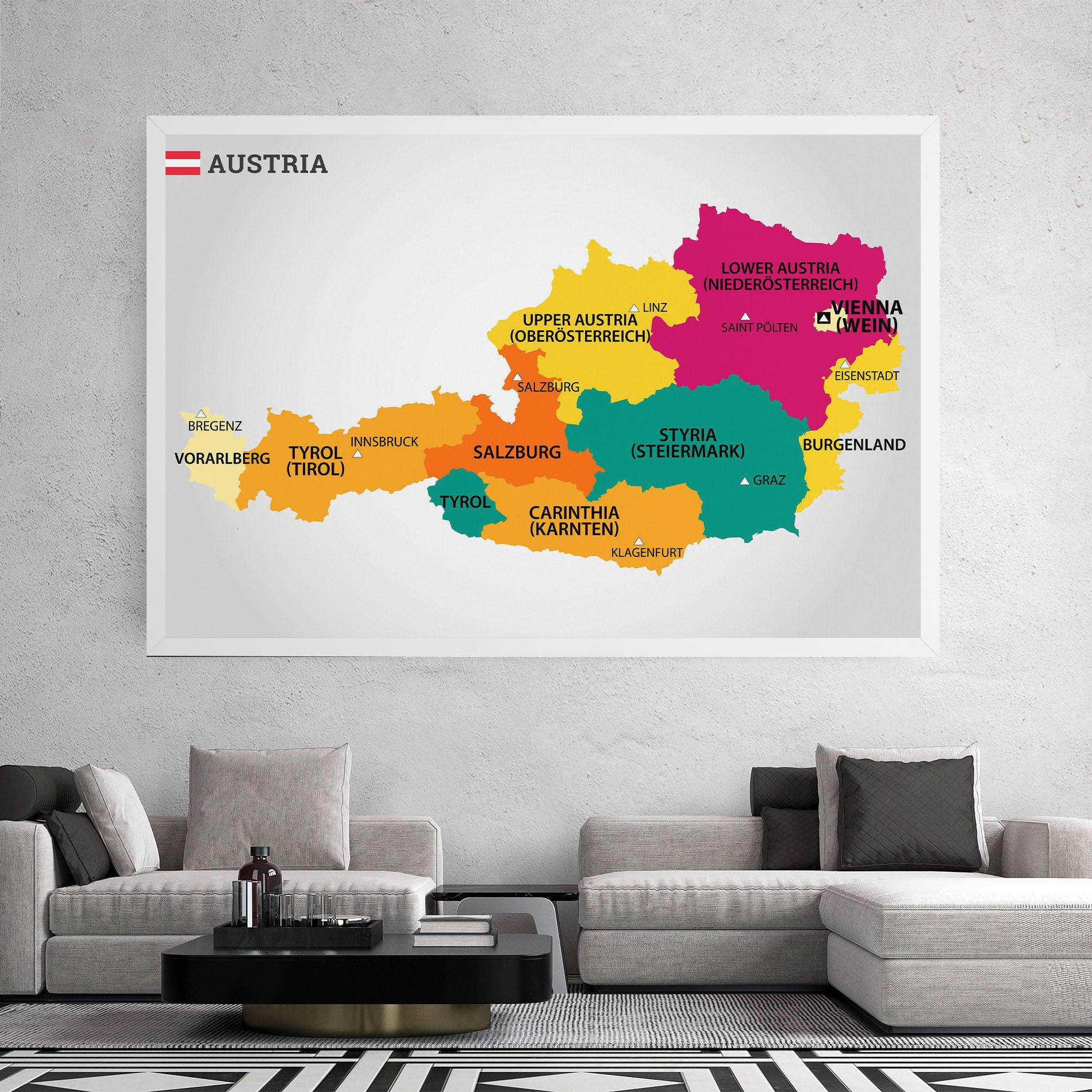 Картина на платно Austria Color Map mockup 2