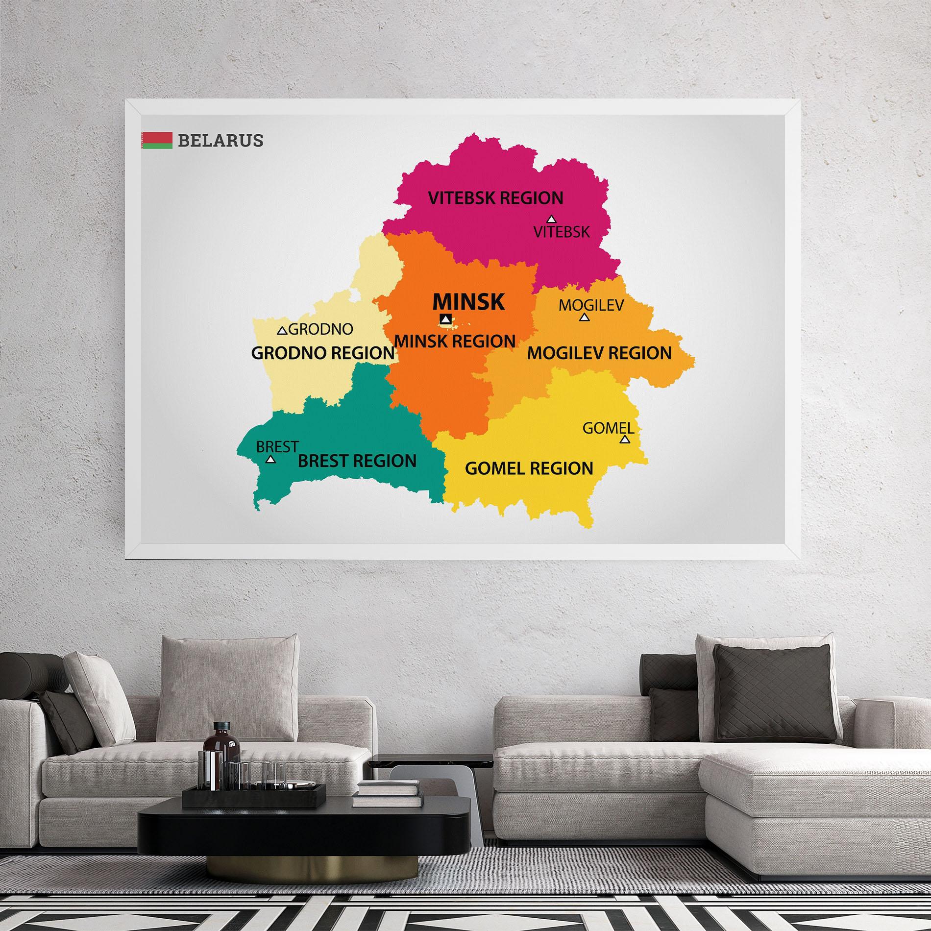 Картина на платно Belarus Color Map mockup 2