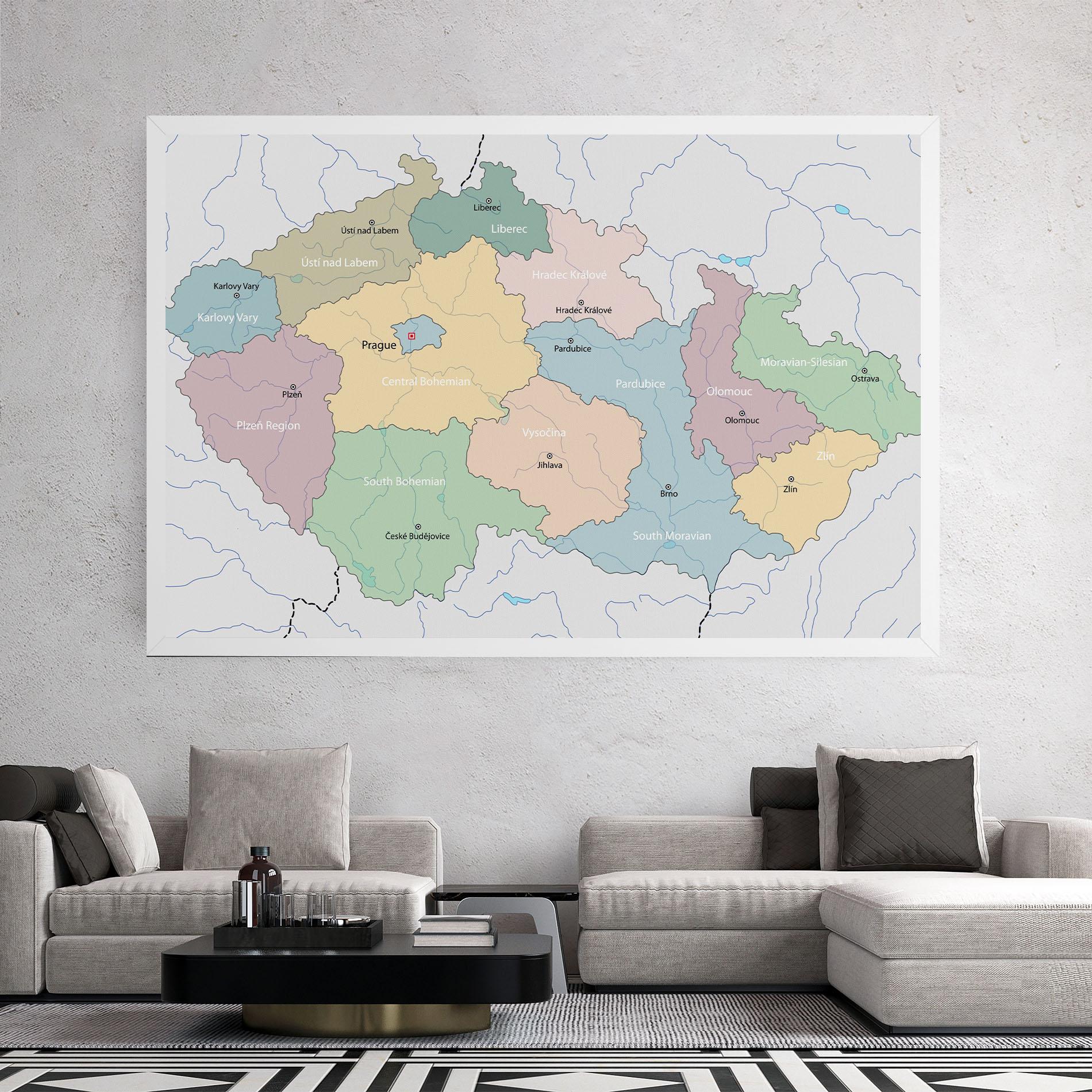 Картина на платно Czech Republic Map mockup 2