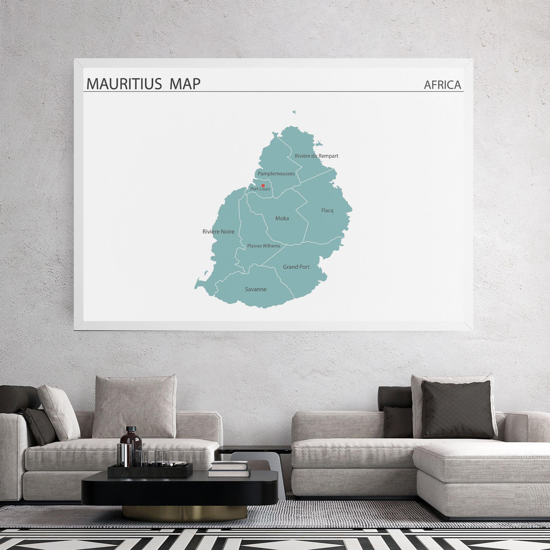 Картина на платно Mauritius Map mockup 2
