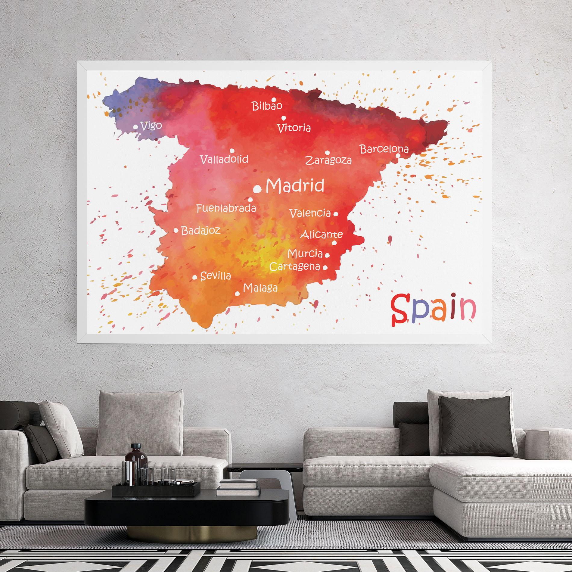 Картина на платно Spain Map mockup 2
