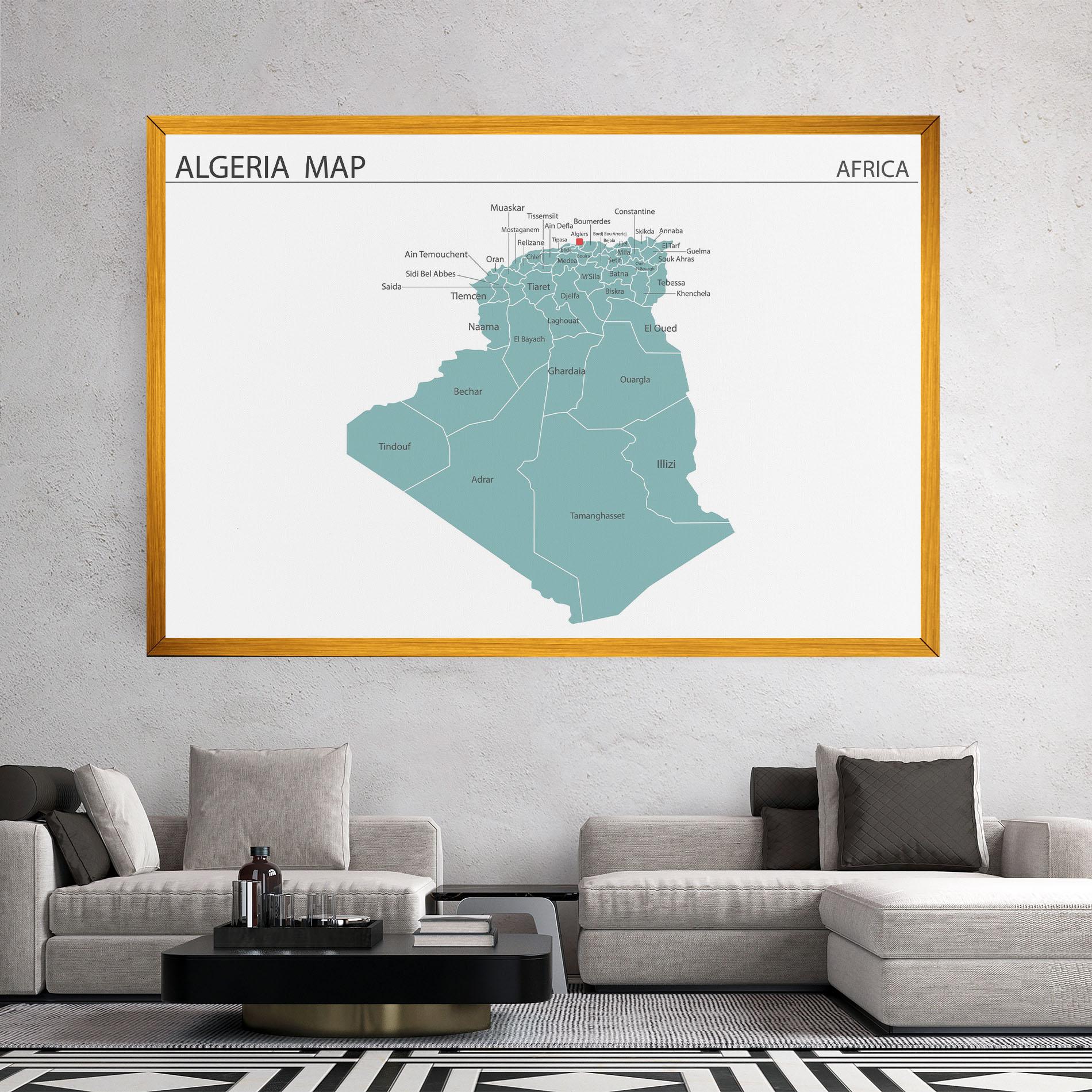 Картина на платно Algeria Map mockup 2