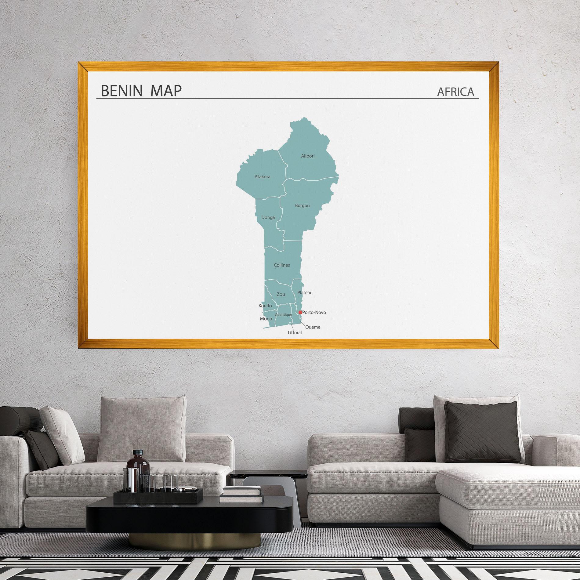 Картина на платно Benin Map mockup 2